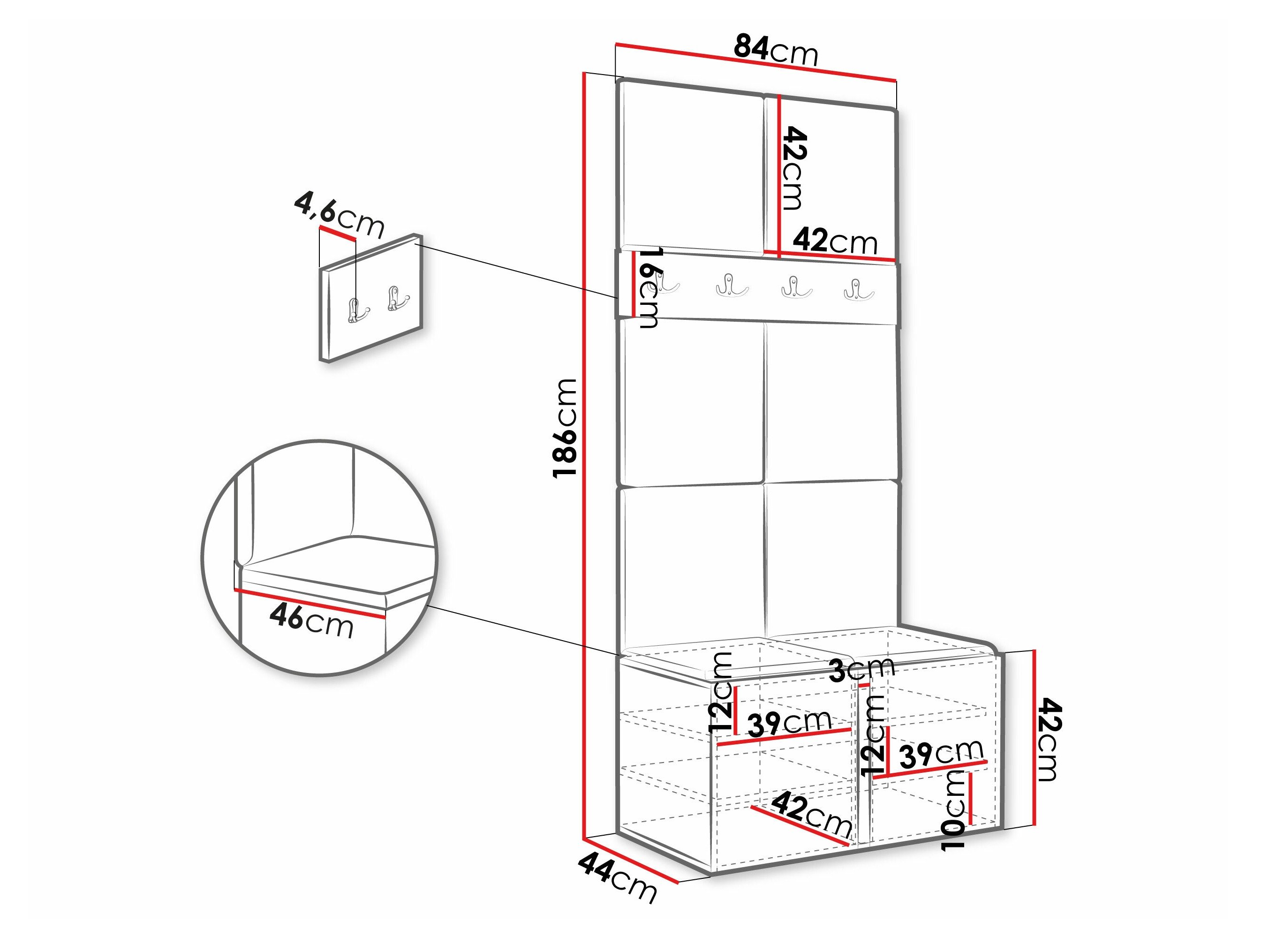 Meuble d'entrée Pinis IV (Graphite)