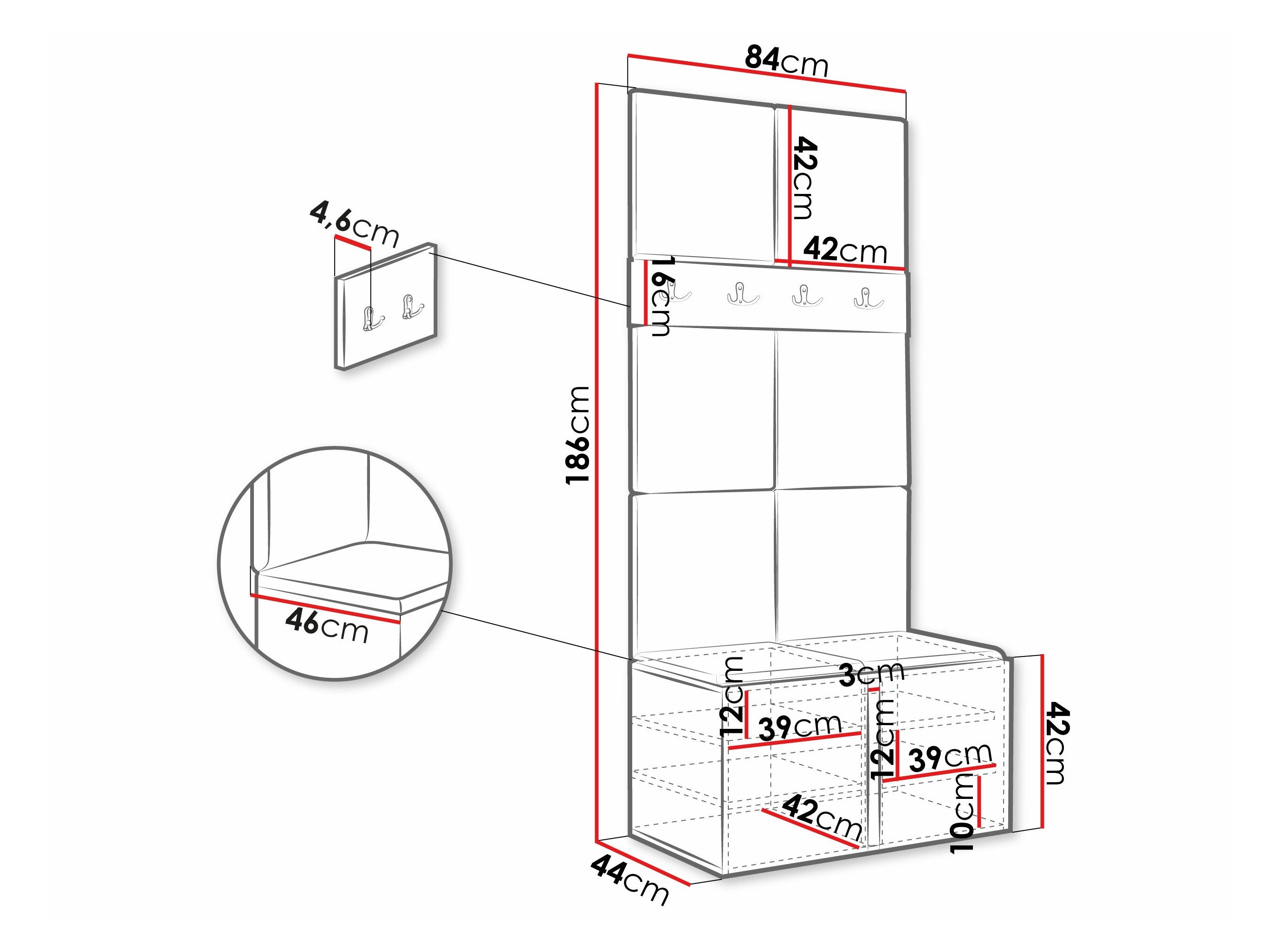 Meuble d'entrée Pinis IV (Graphite)