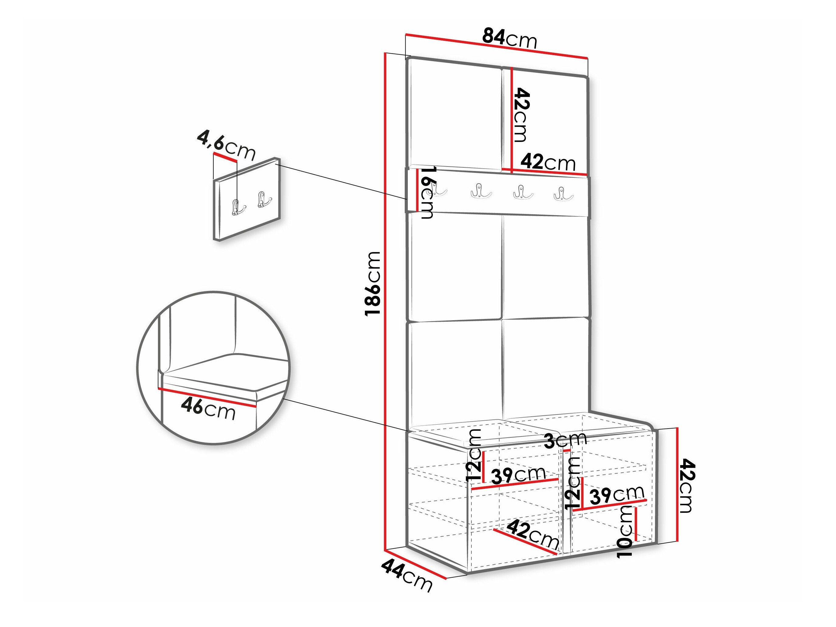 Meuble d'entrée Pinis IV (Cachemire)
