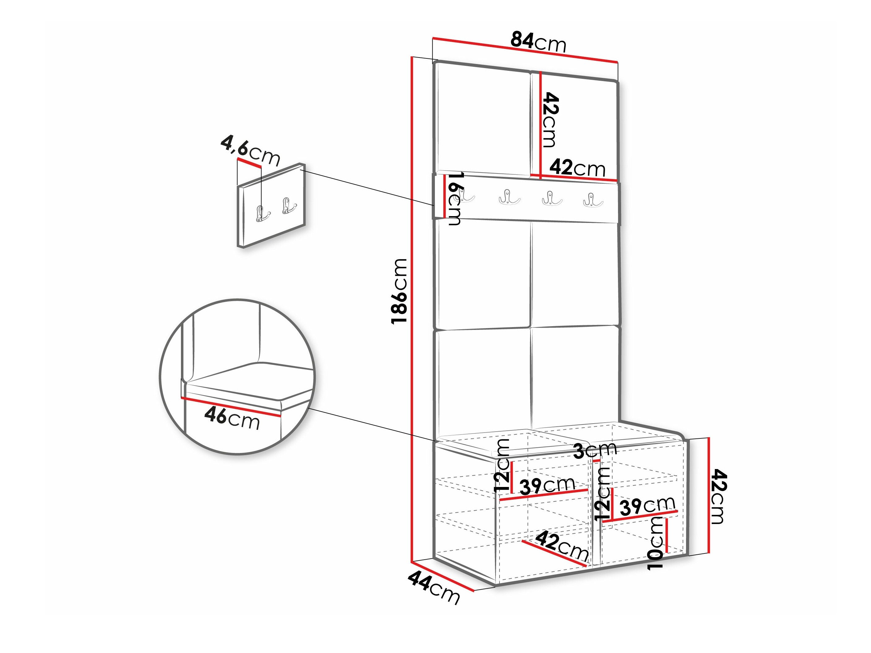 Meuble d'entrée Pinis IV (Cachemire)