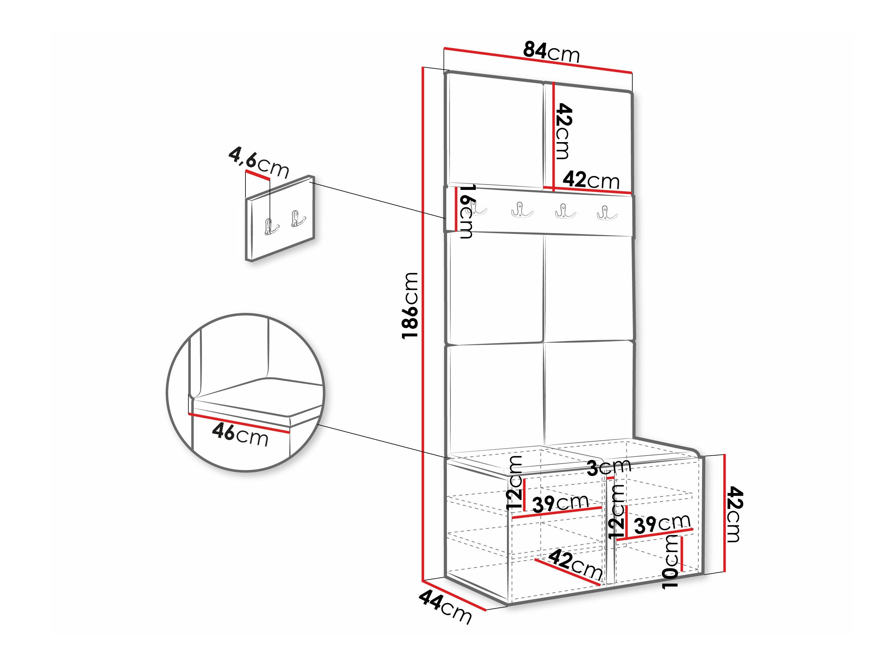 Meuble d'entrée Pinis IV (Cachemire)
