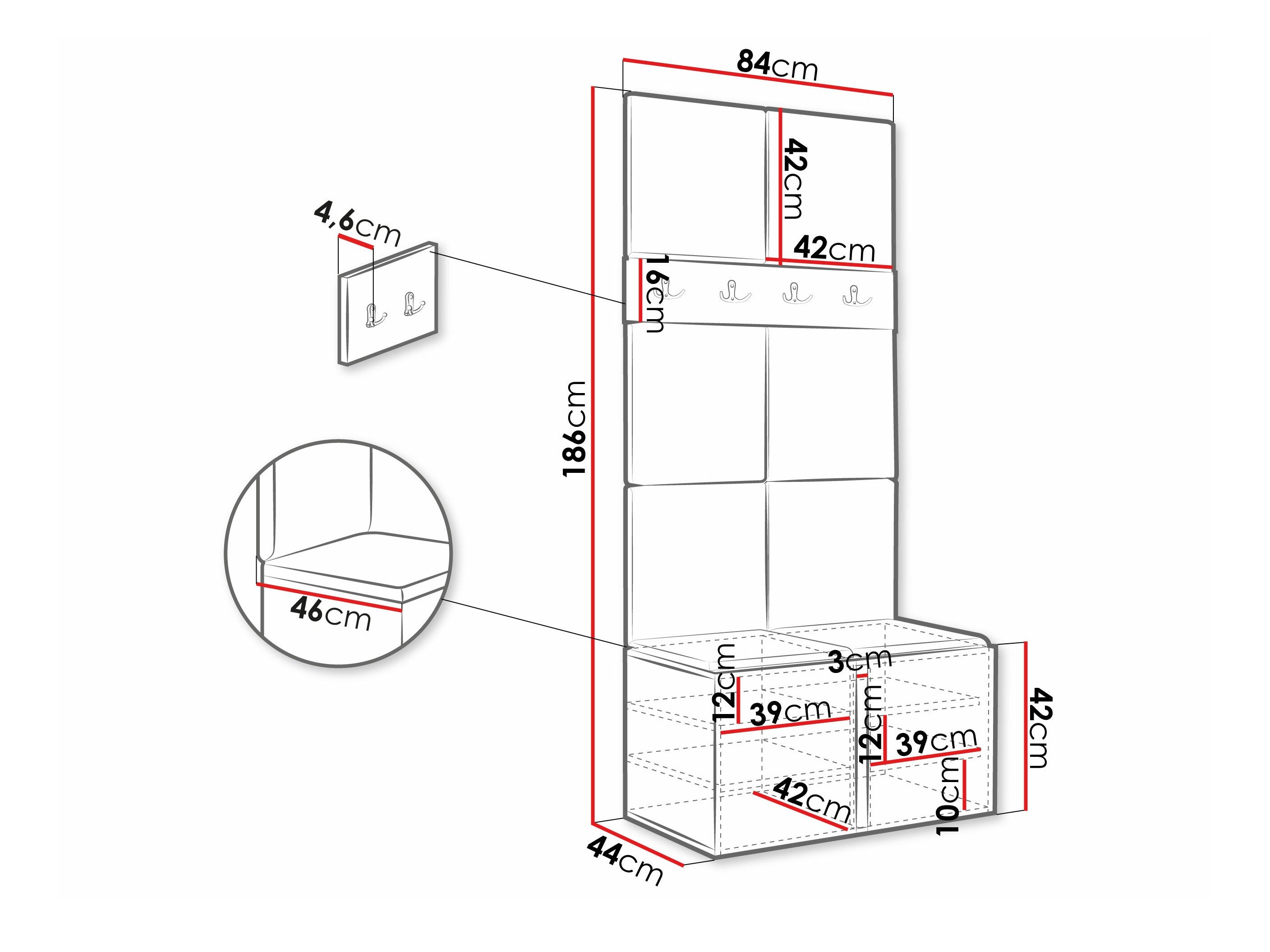 Meuble d'entrée Pinis IV (Cachemire)