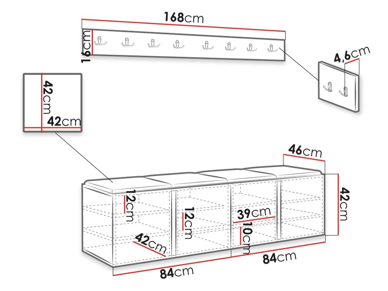 Meuble d'entrée Pinis VII (Cachemire)