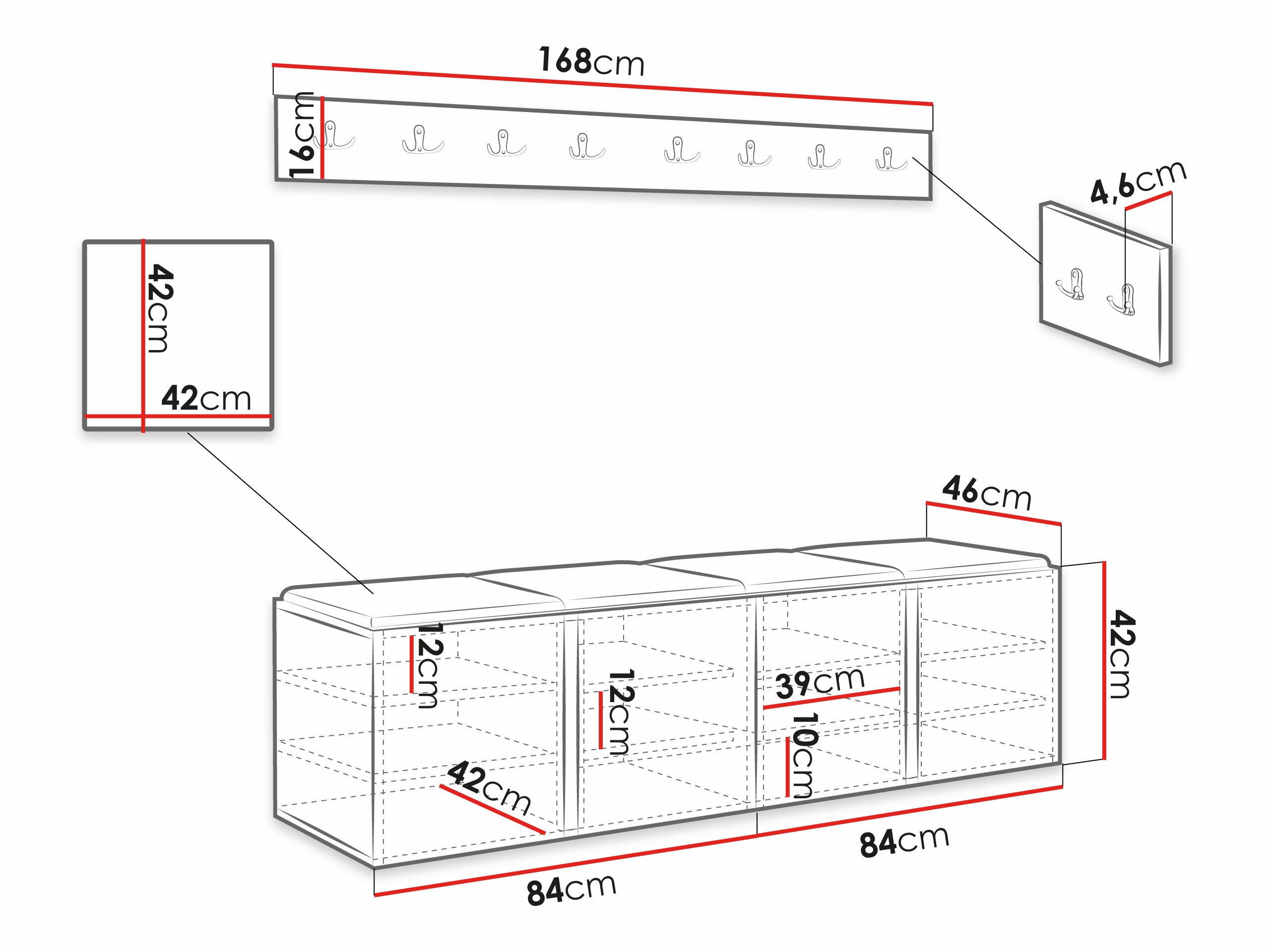 Meuble d'entrée Pinis VII (Chêne Artisan)
