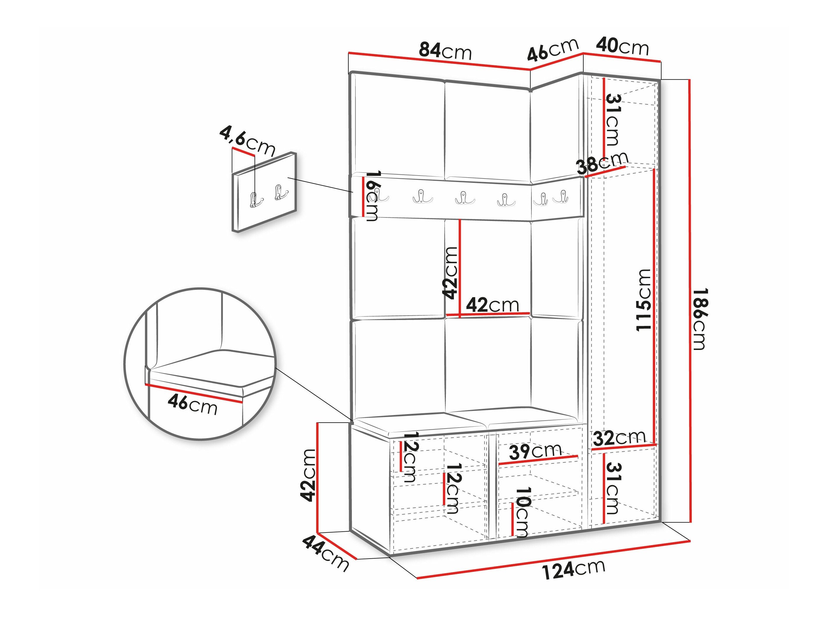 Meuble d'entrée Pinis IX (Blanc)