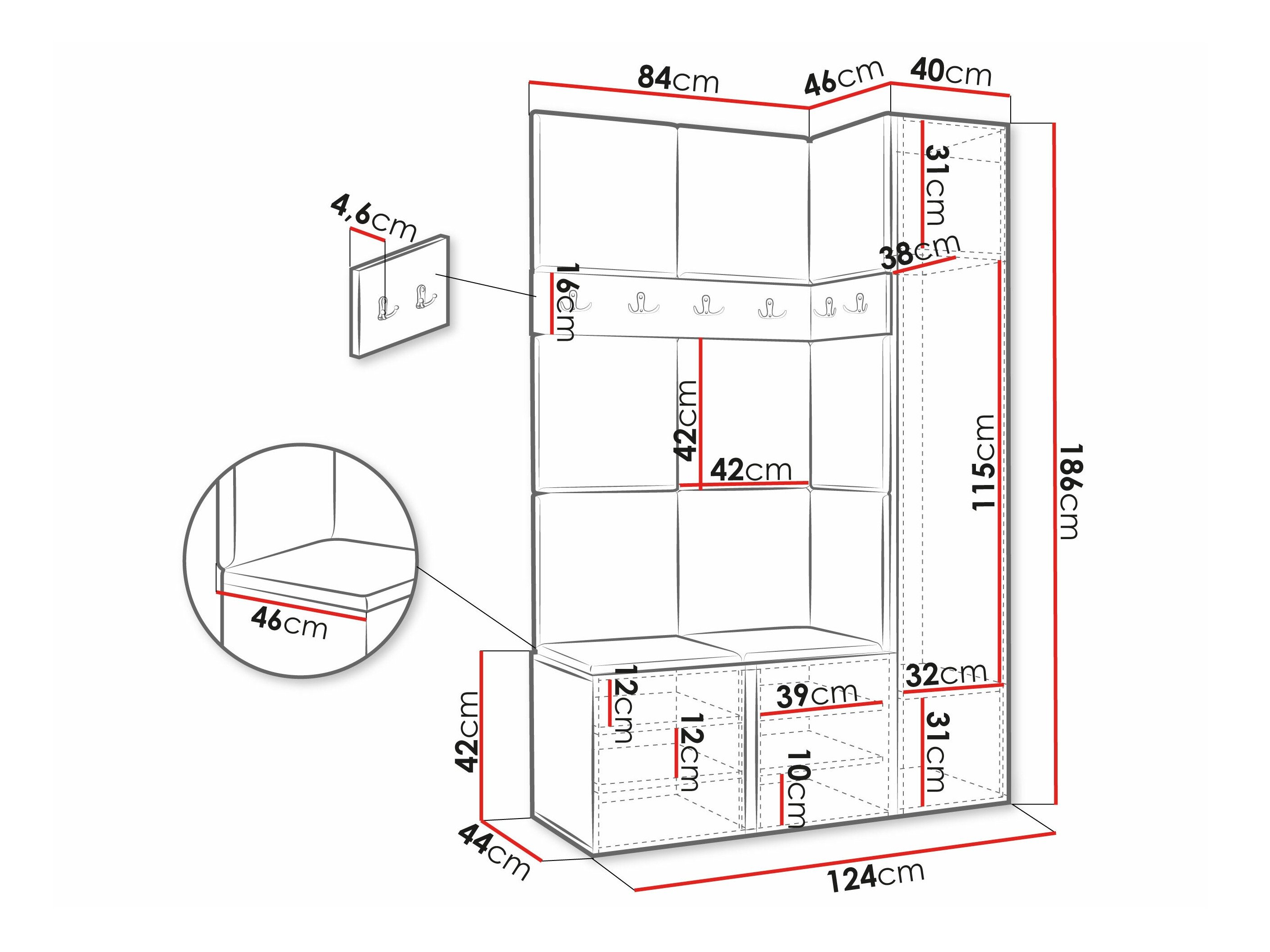 Meuble d'entrée Pinis IX (Blanc)