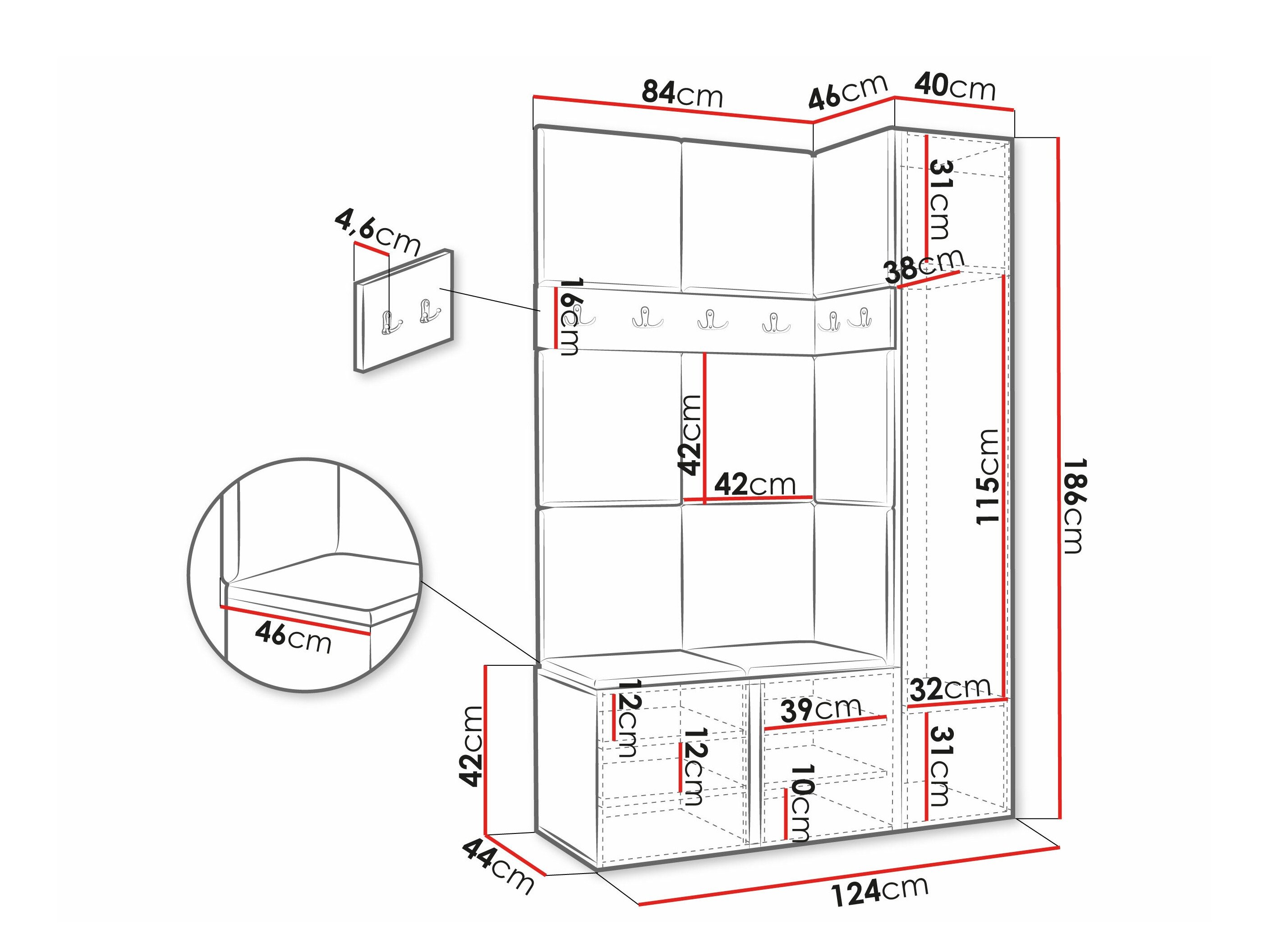 Meuble d'entrée Pinis IX (Cachemire)