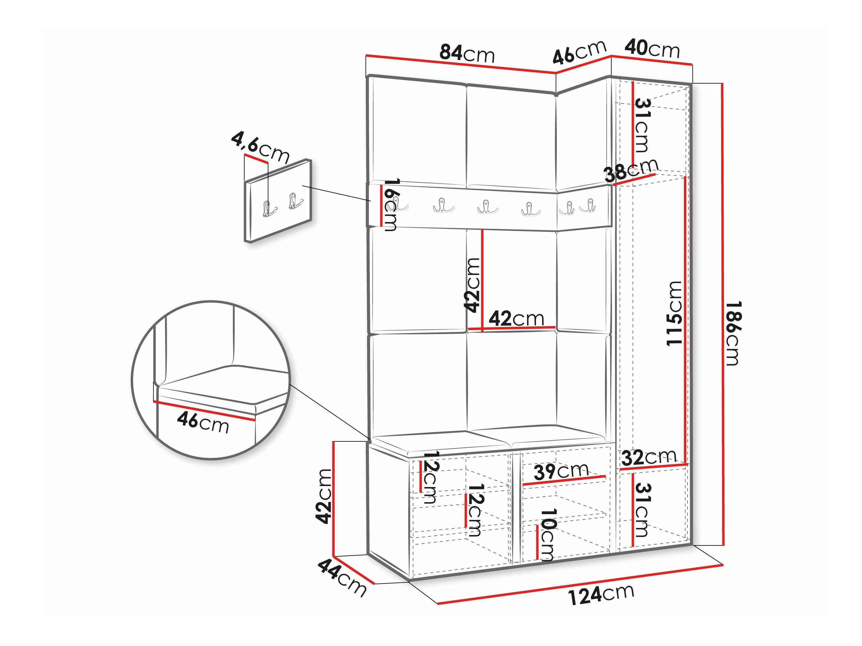 Meuble d'entrée Pinis IX (Cachemire)