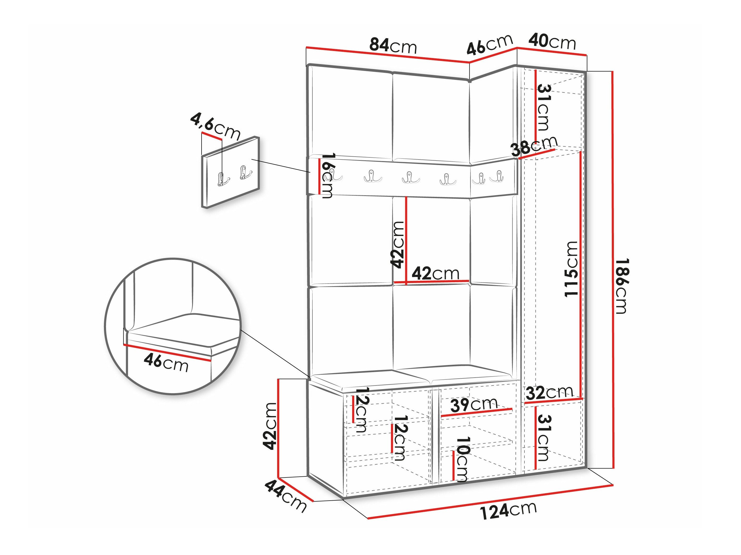 Meuble d'entrée Pinis IX (Chêne Artisan)