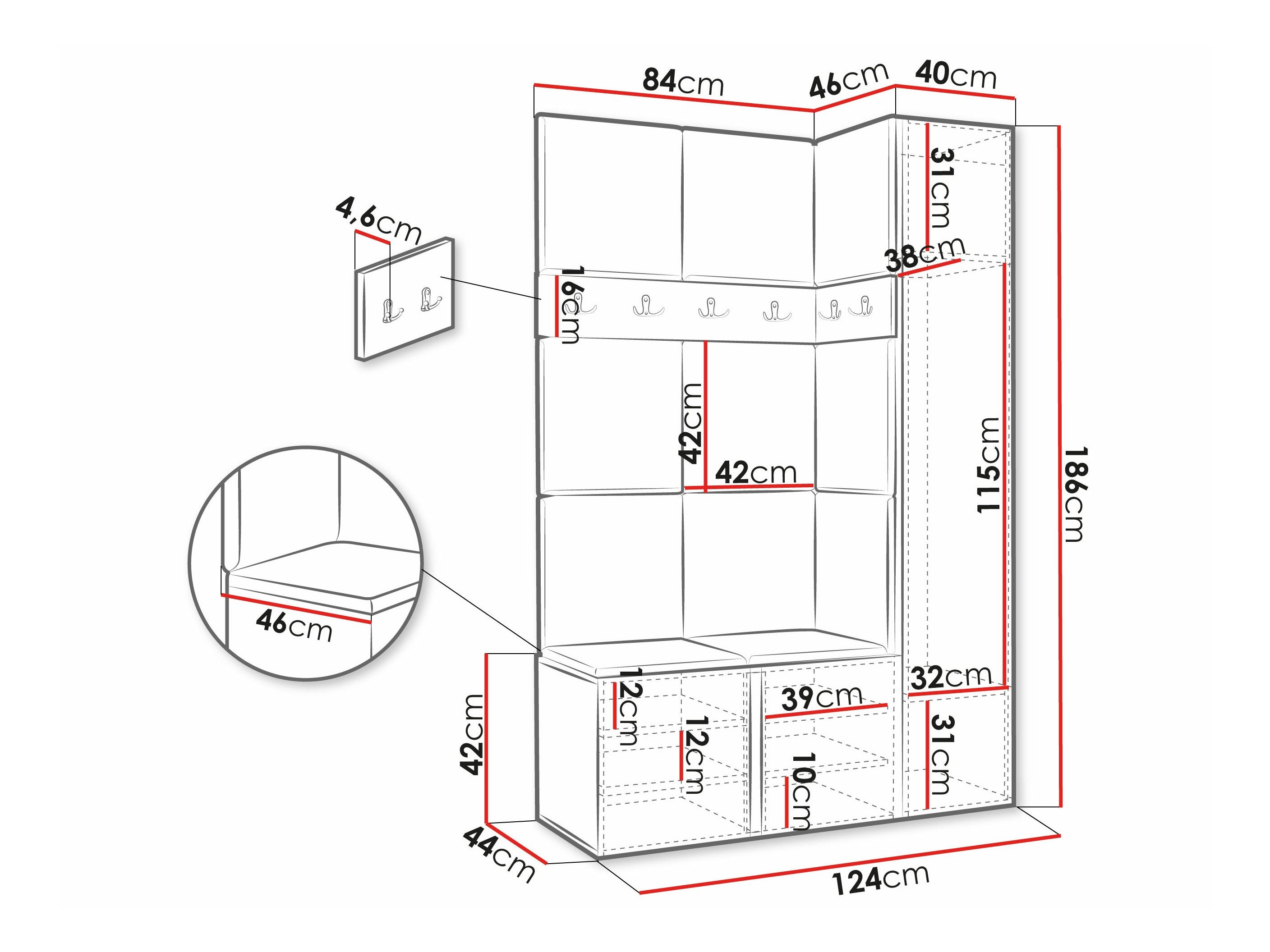 Meuble d'entrée Pinis IX (Chêne Artisan)
