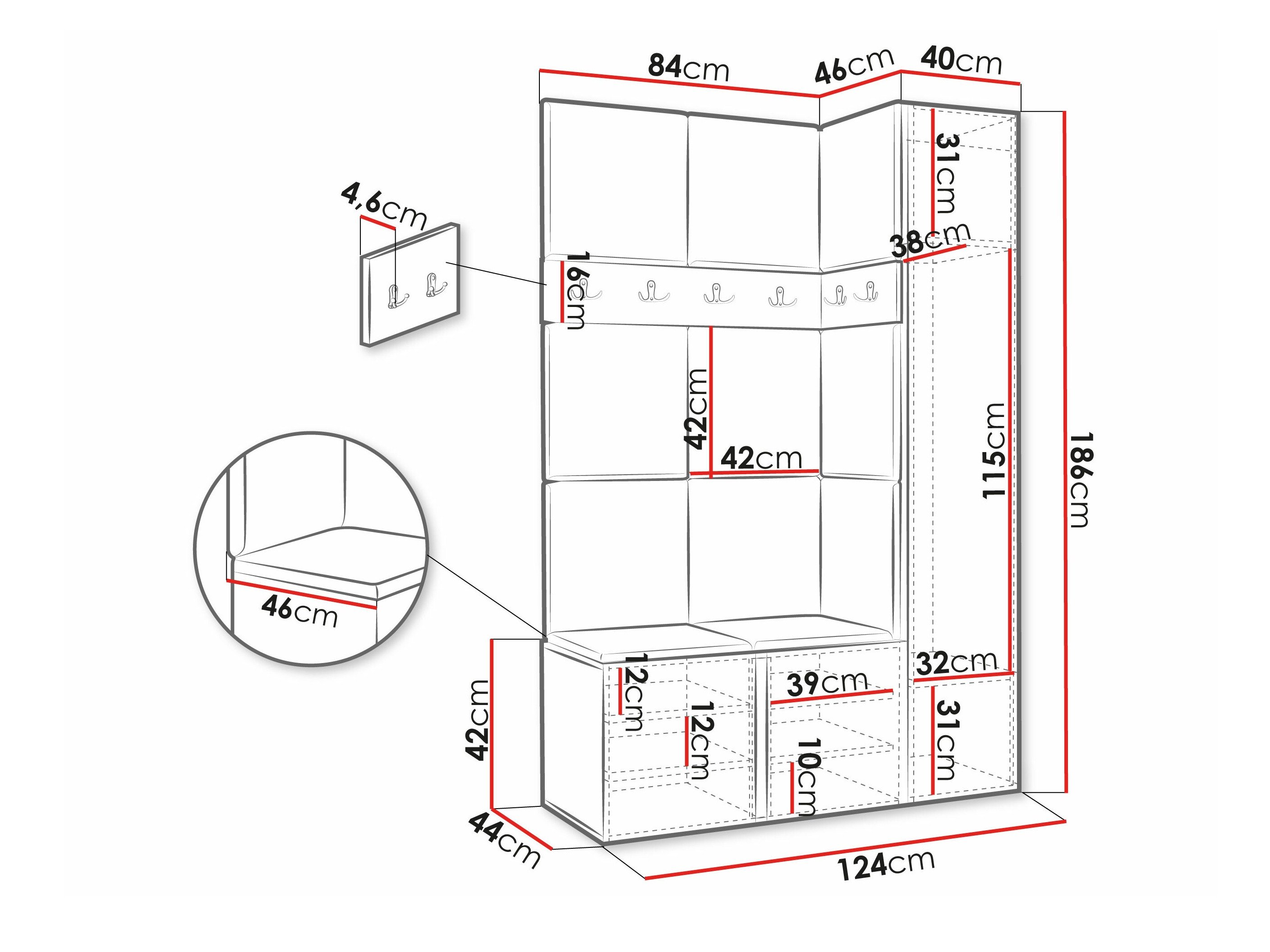 Meuble d'entrée Pinis IX (Graphite)