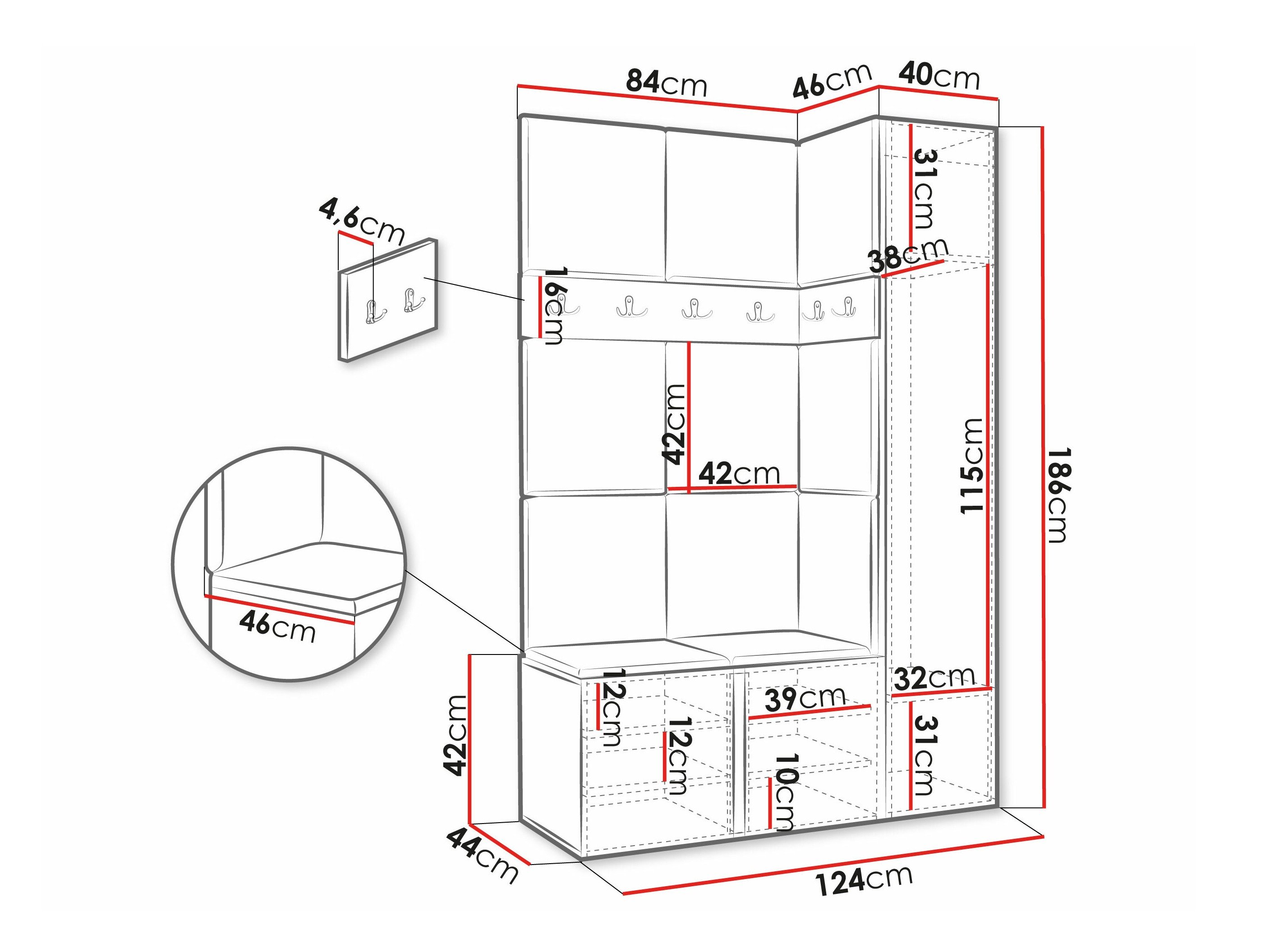 Meuble d'entrée Hartford 277 (Blanc)