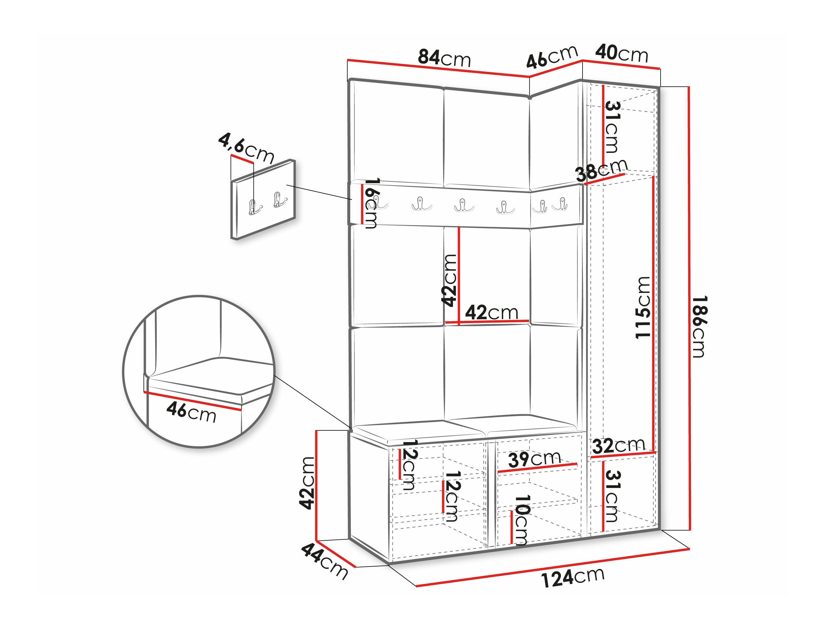 Meuble d'entrée Hartford 277 (Cachemire)