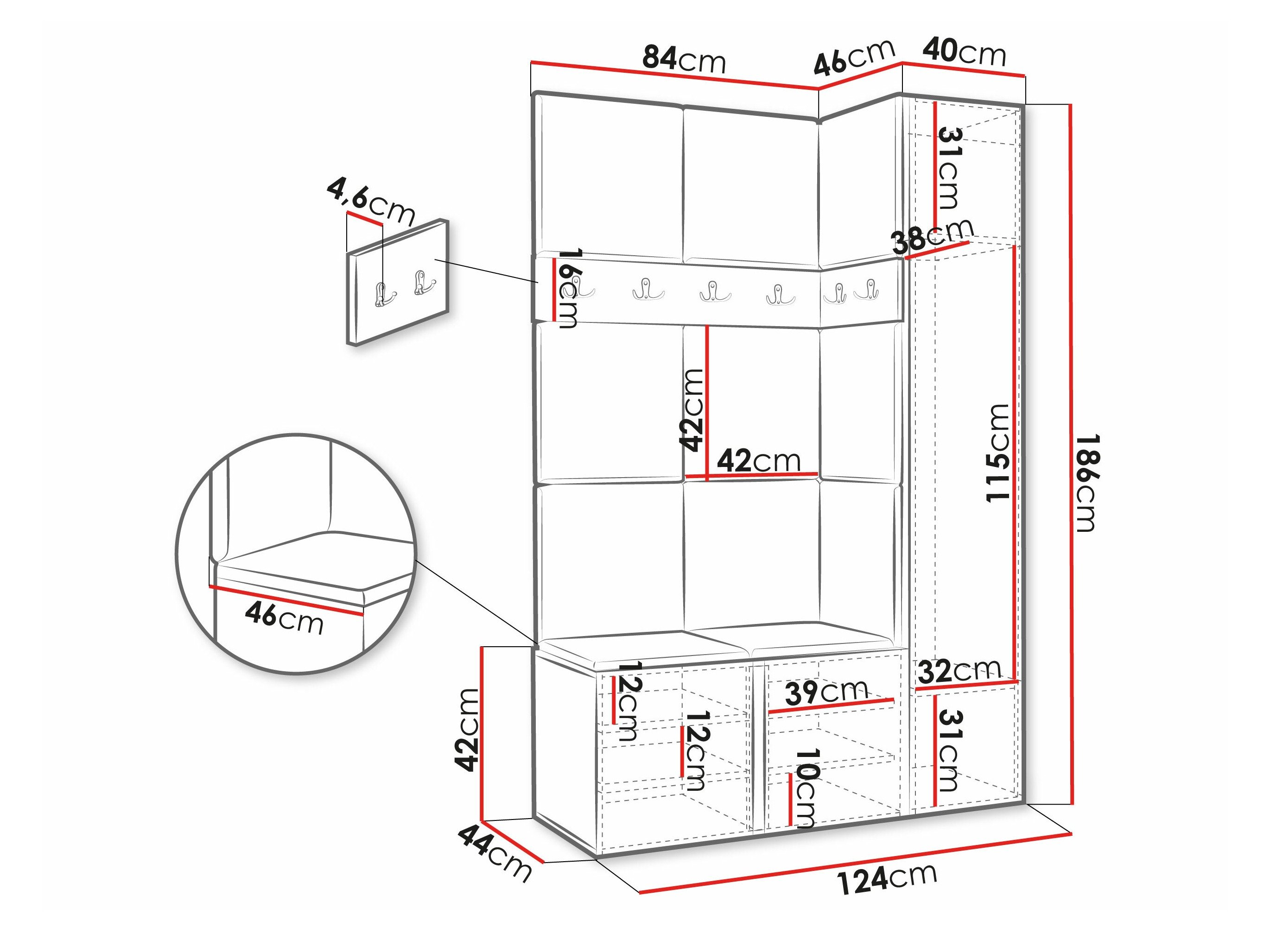 Meuble d'entrée Hartford 277 (Cachemire)