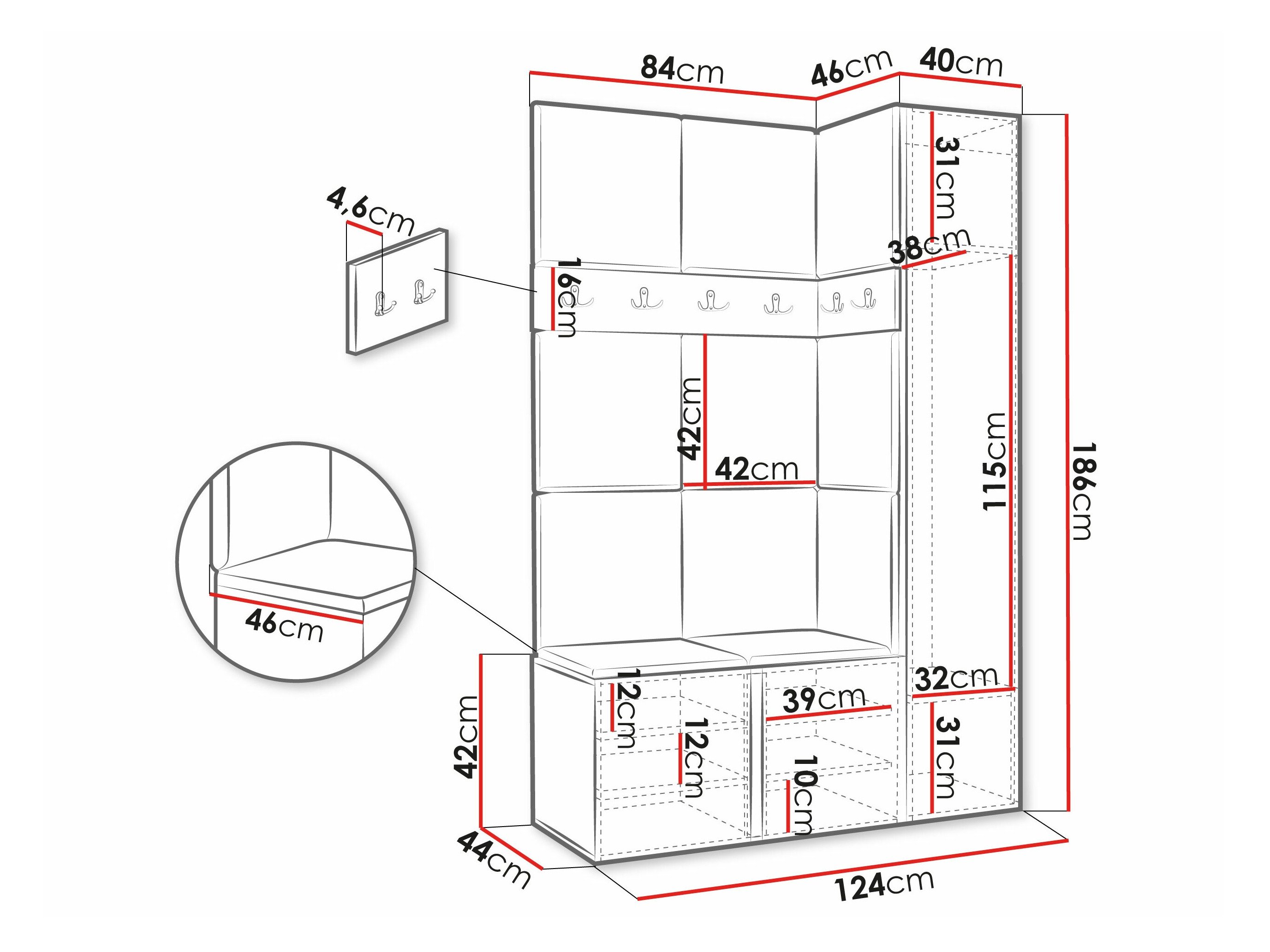 Meuble d'entrée Hartford 277 (Cachemire)