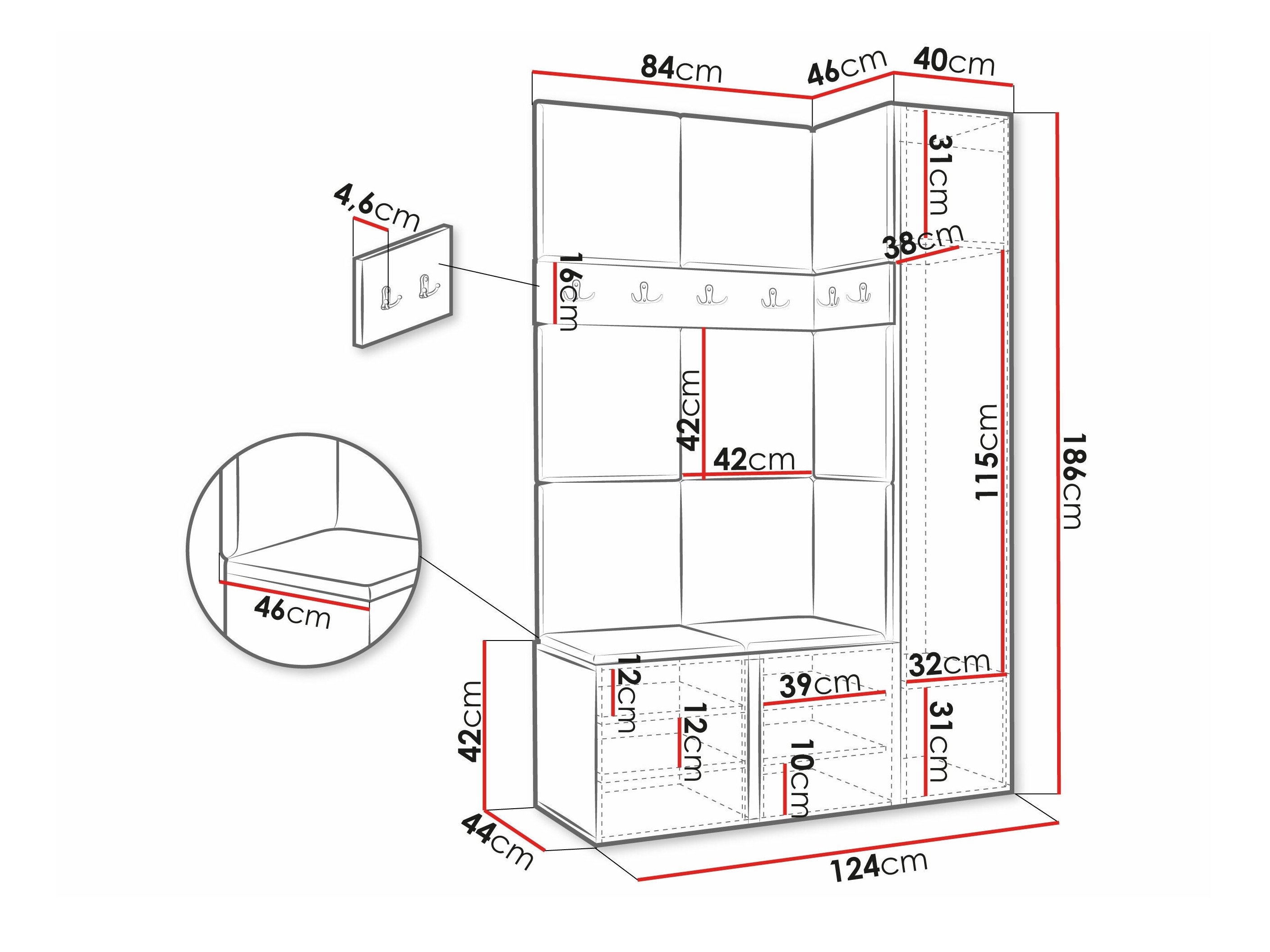 Meuble d'entrée Hartford 277 (Cachemire)
