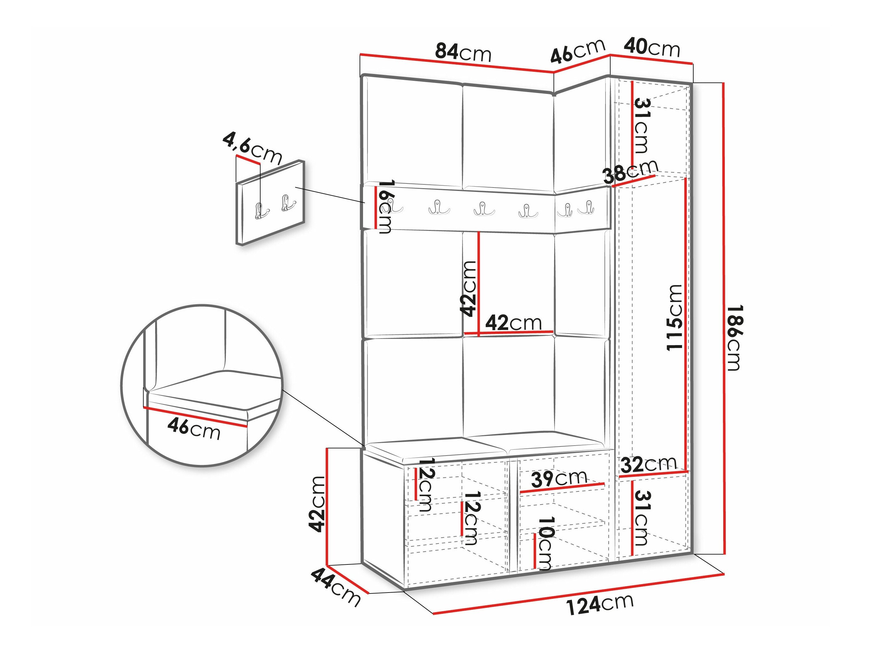 Meuble d'entrée Hartford 277 (Cachemire)