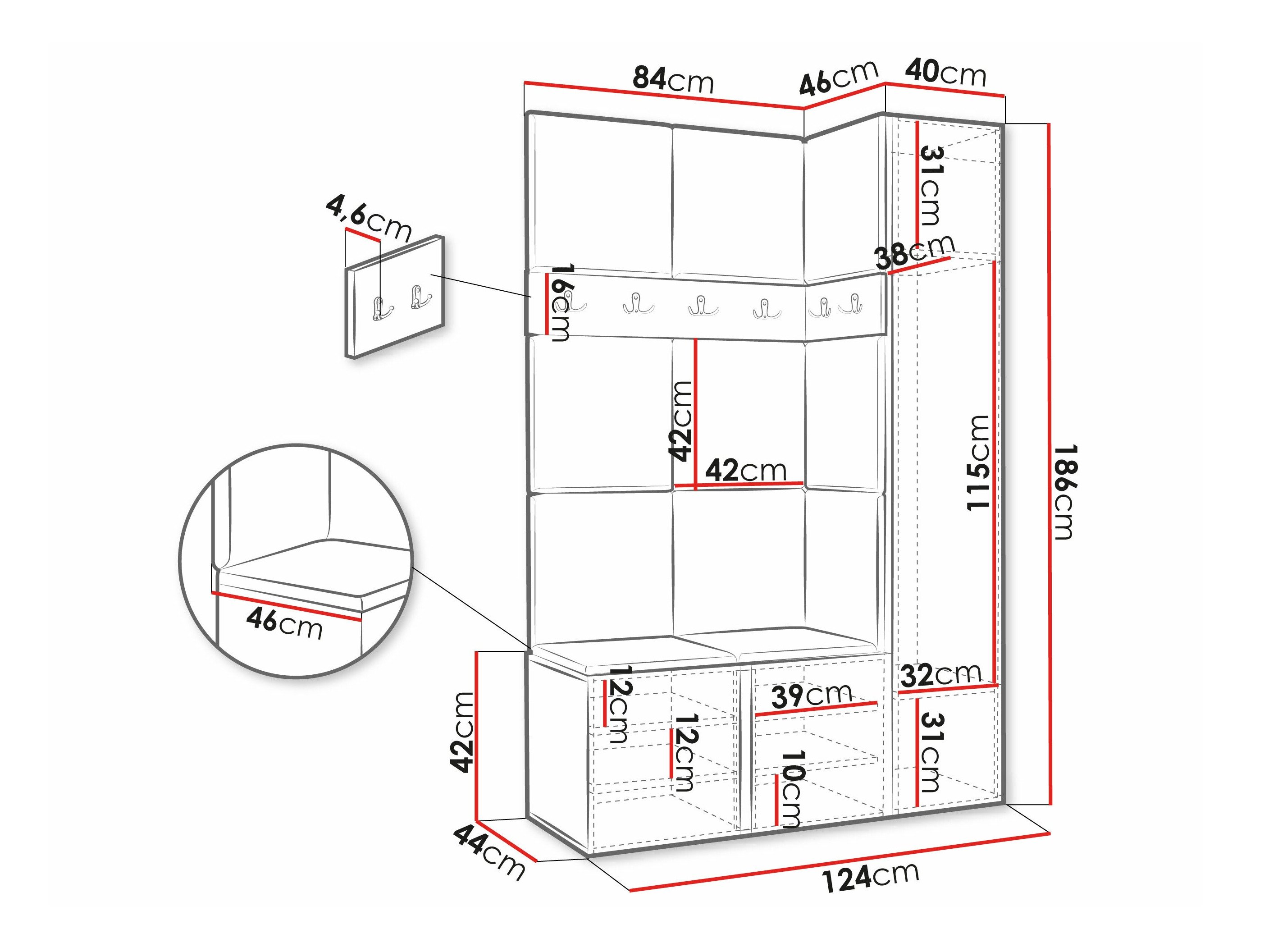 Meuble d'entrée Hartford 277 (Chêne Artisan)