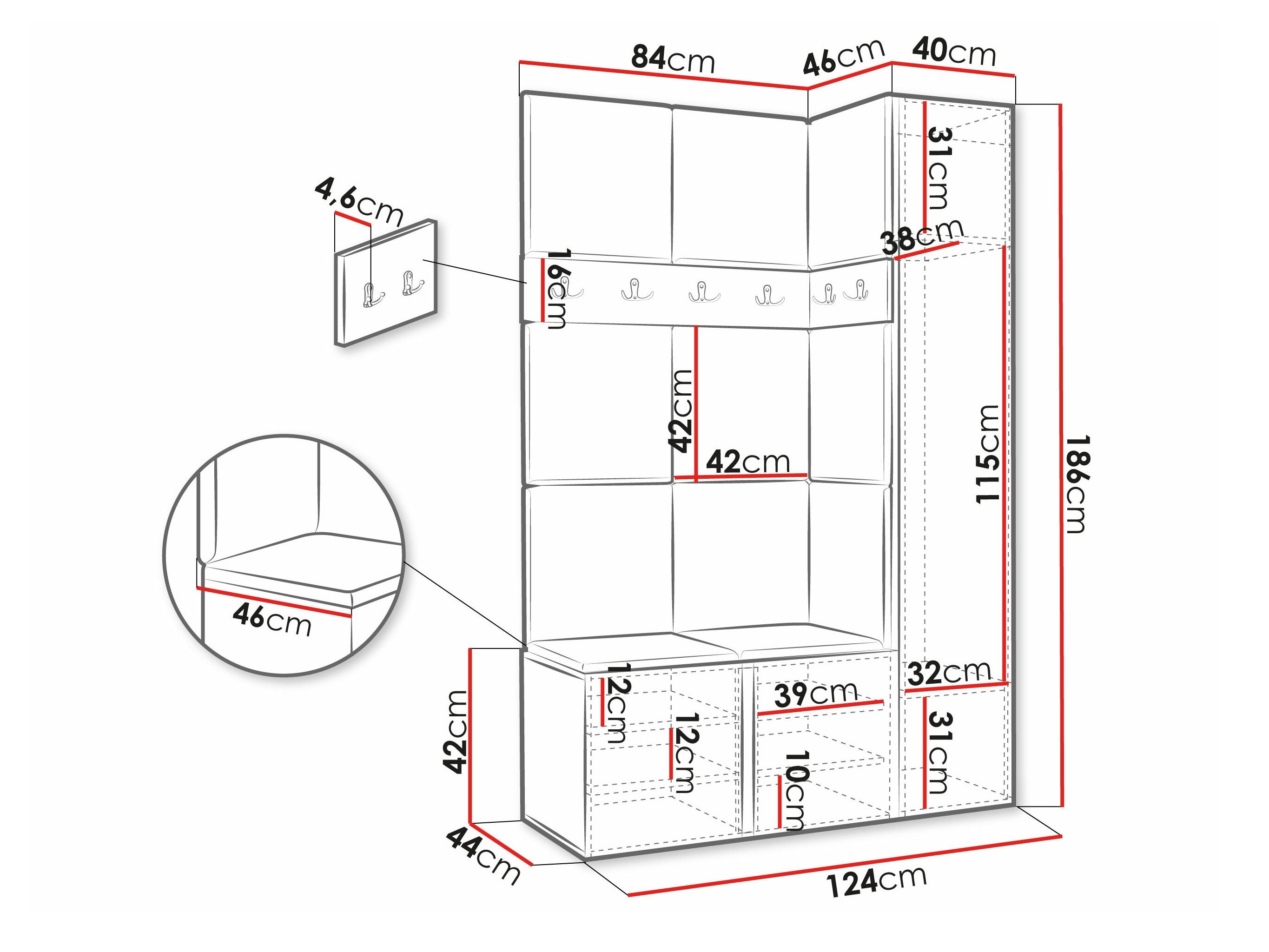 Meuble d'entrée Hartford 277 (Graphite)