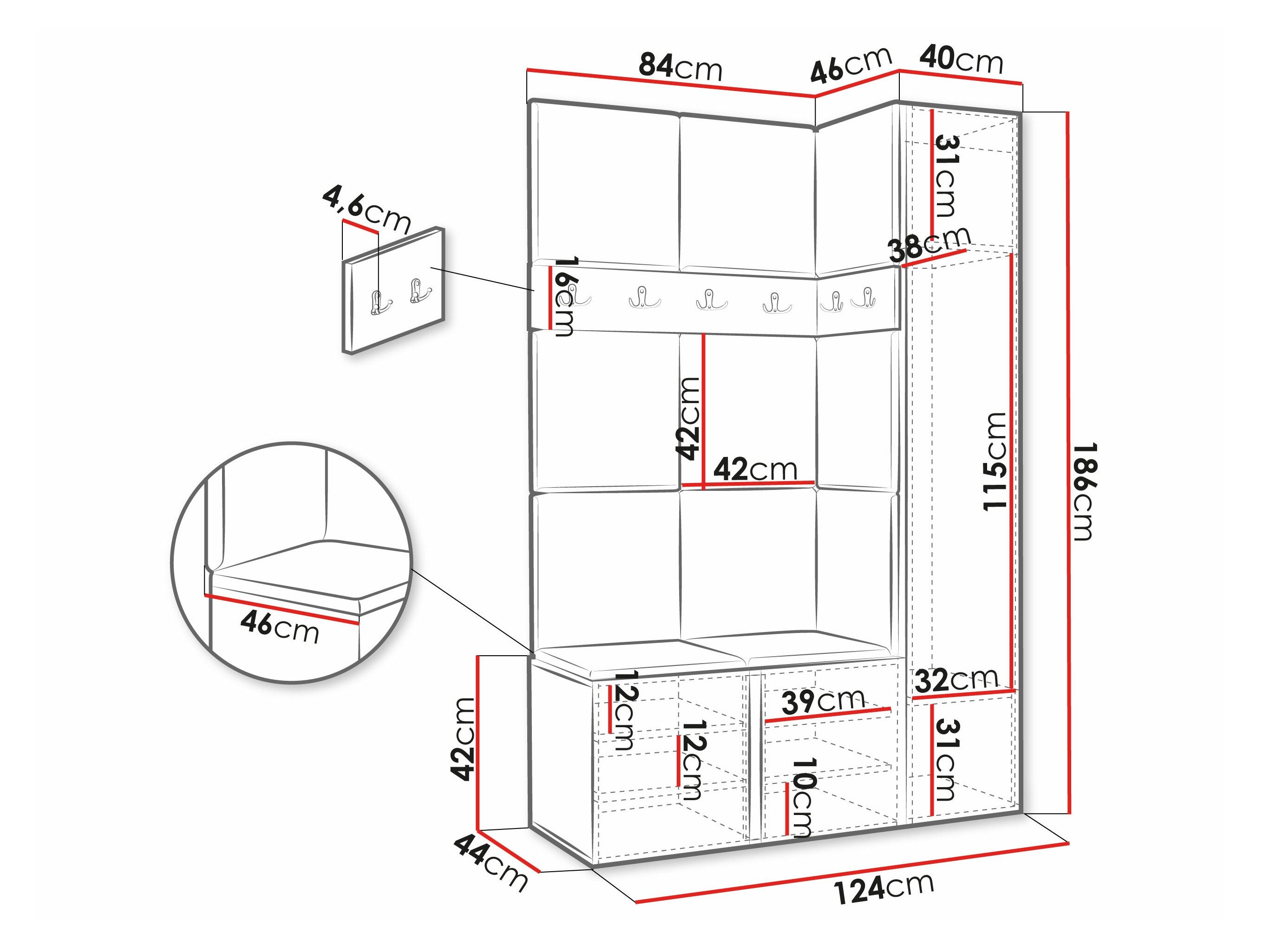Meuble d'entrée Hartford 277 (Graphite)