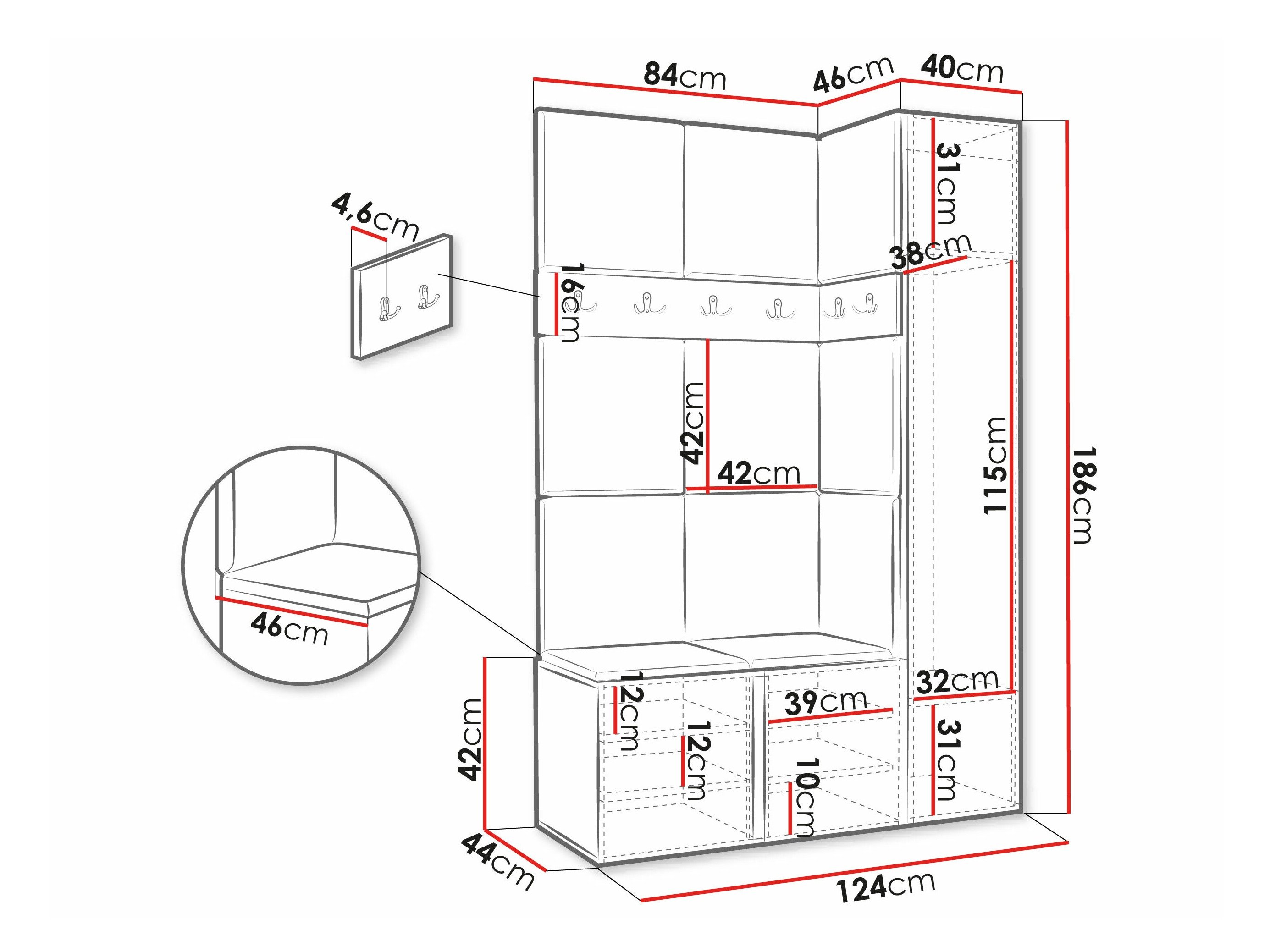Meuble d'entrée Hartford 277 (Graphite)