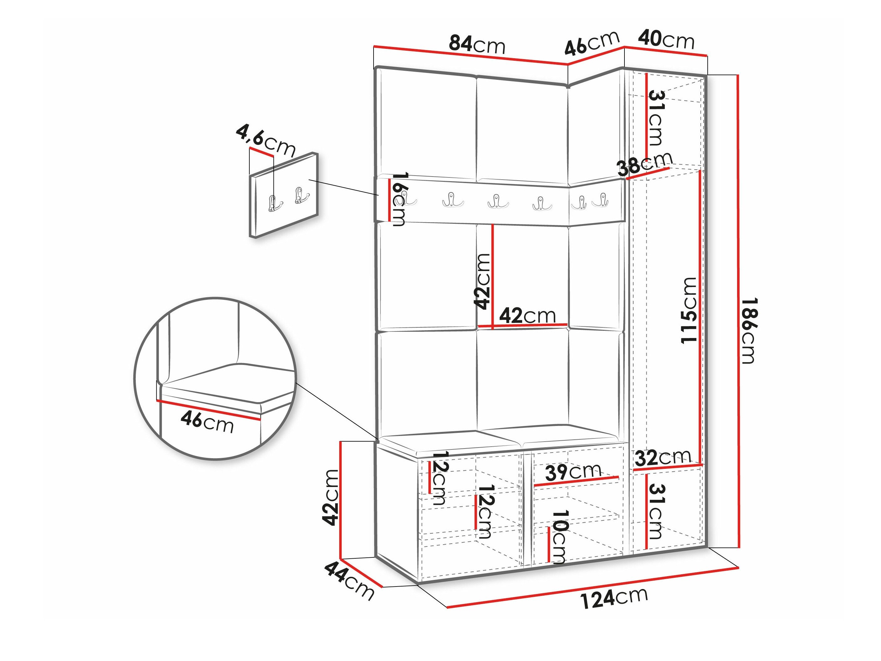 Meuble d'entrée Hartford 277 (Manila 18)