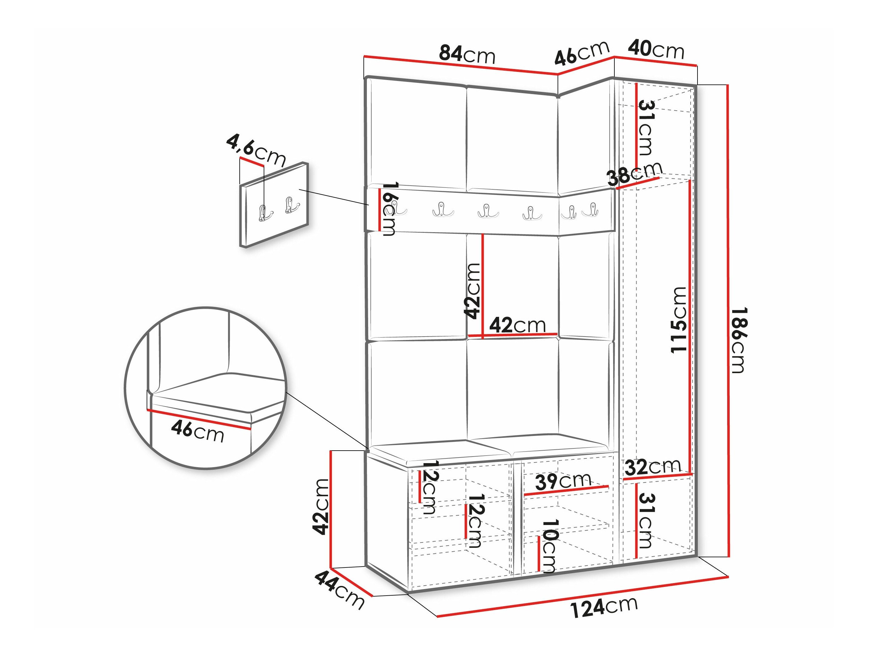 Meuble d'entrée Hartford 277 (Manila 18)