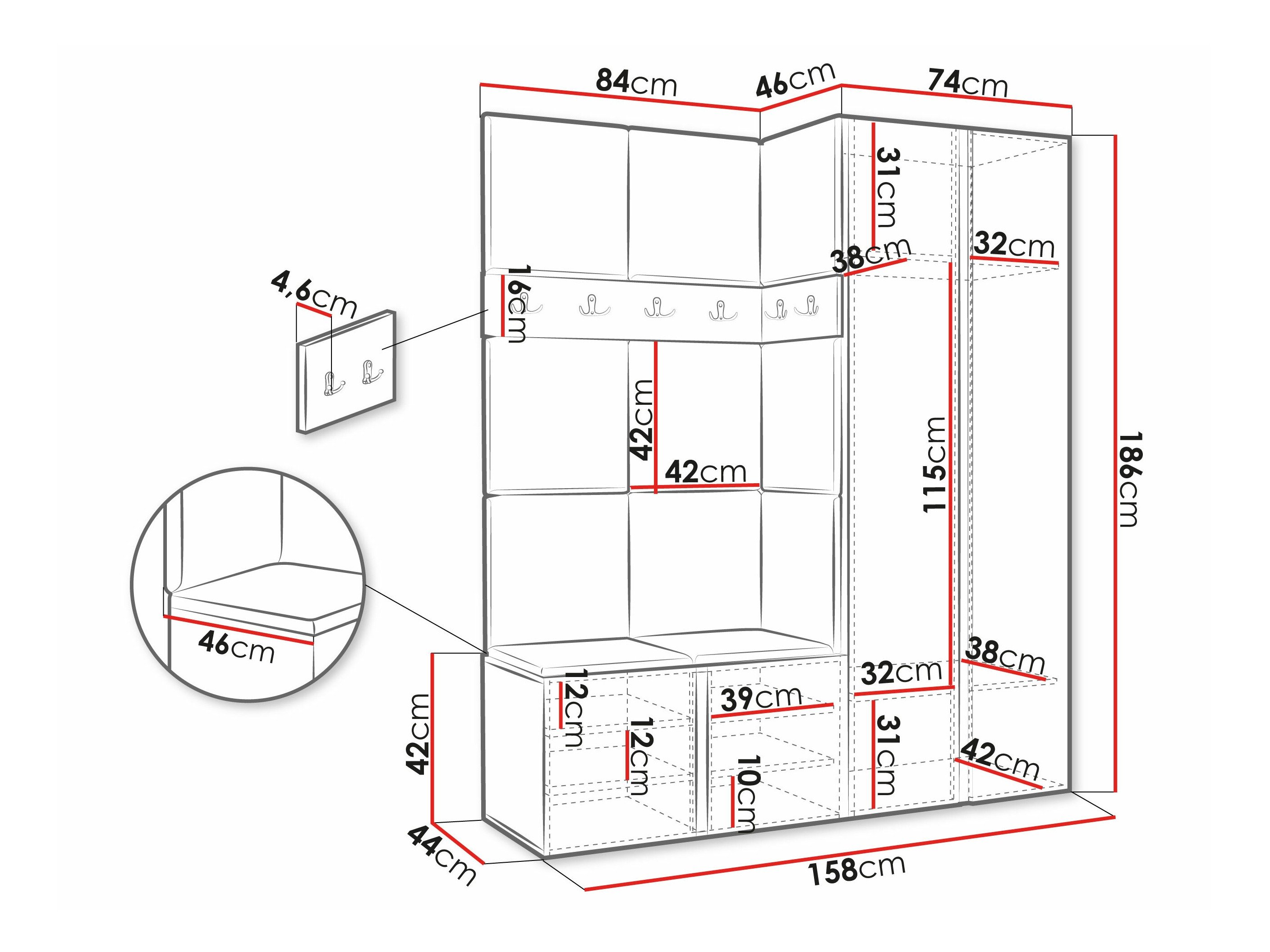 Meuble d'entrée Pinis X (Blanc)