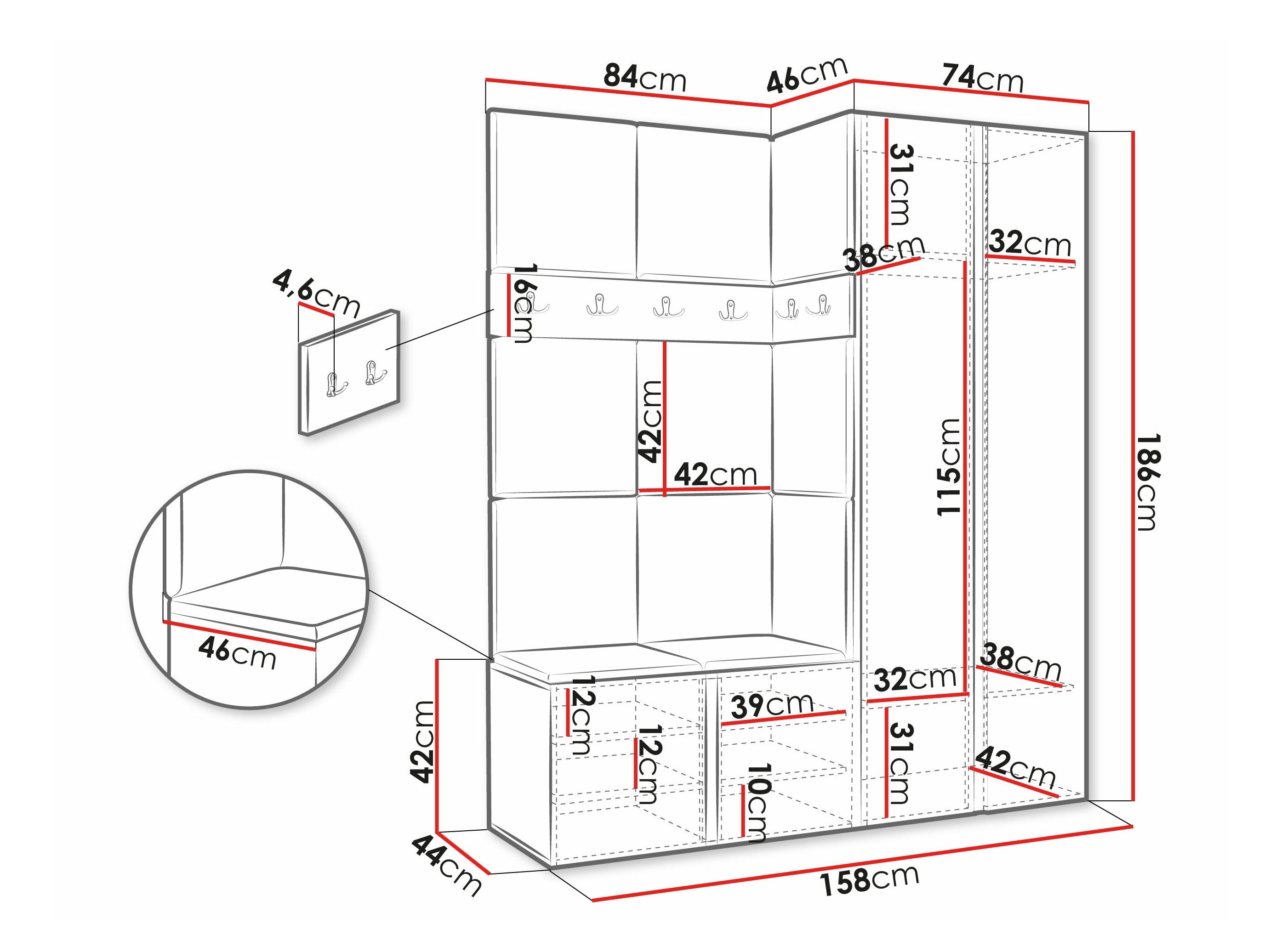 Meuble d'entrée Pinis X (Cachemire)