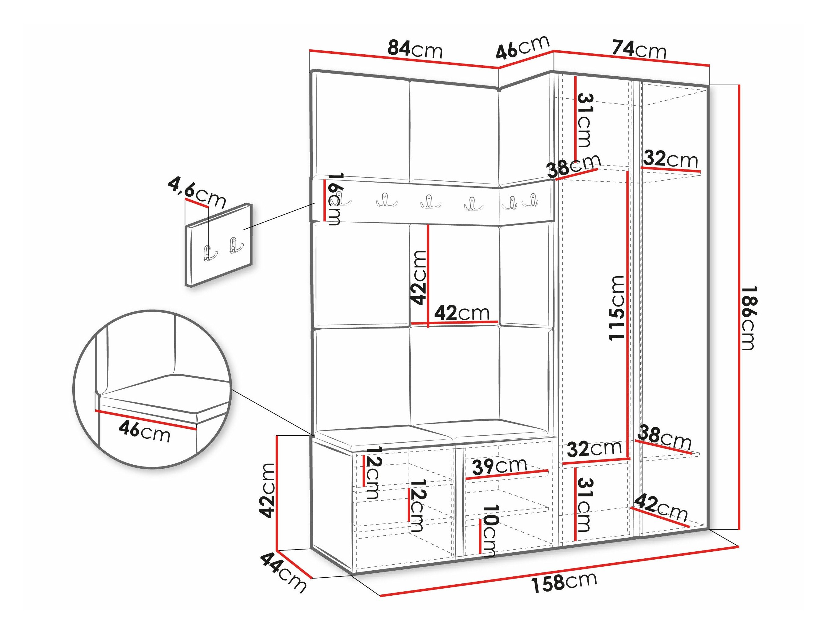 Meuble d'entrée Pinis X (Cachemire)