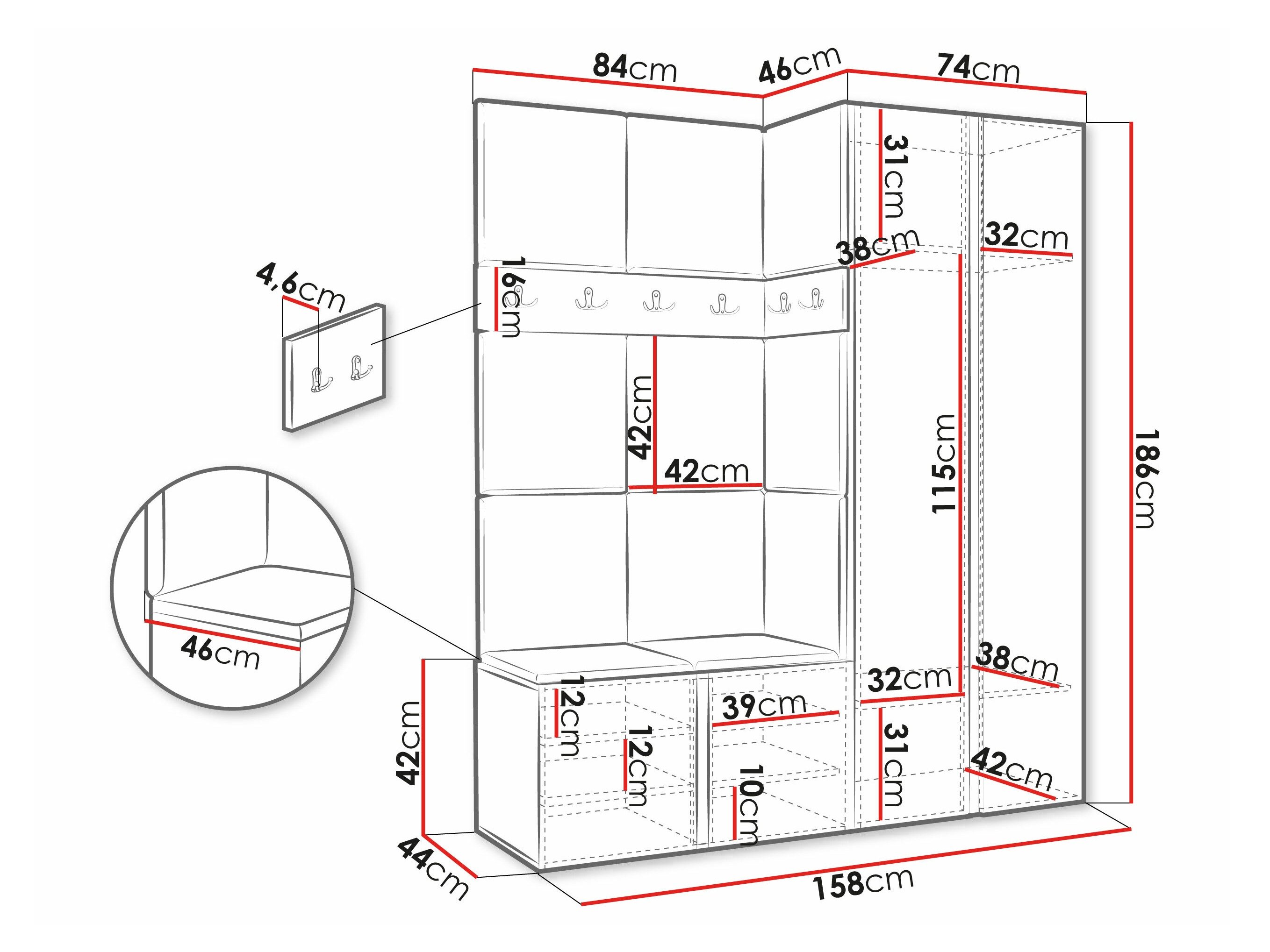 Meuble d'entrée Pinis X (Cachemire)