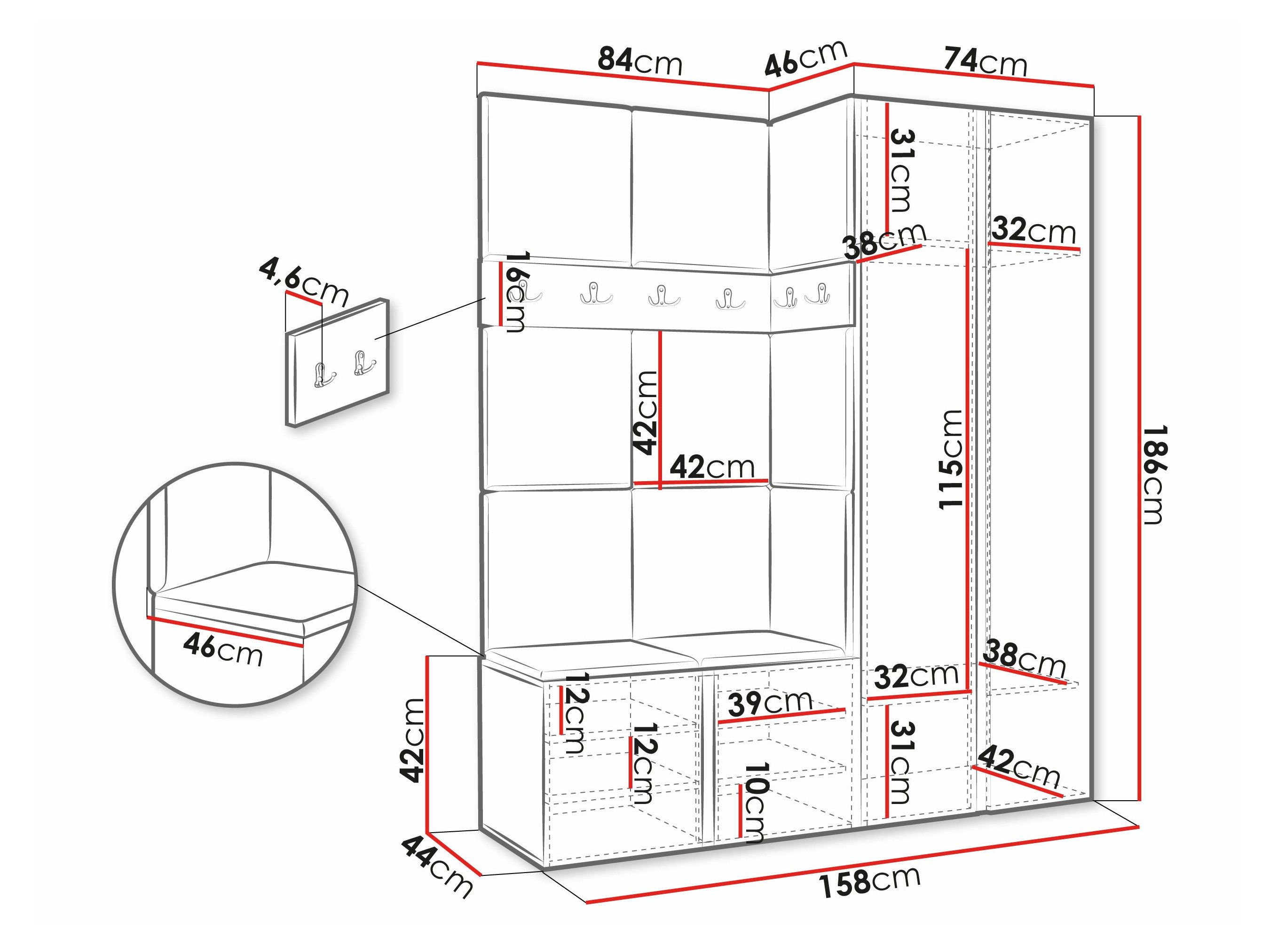 Meuble d'entrée Pinis X (Cachemire)