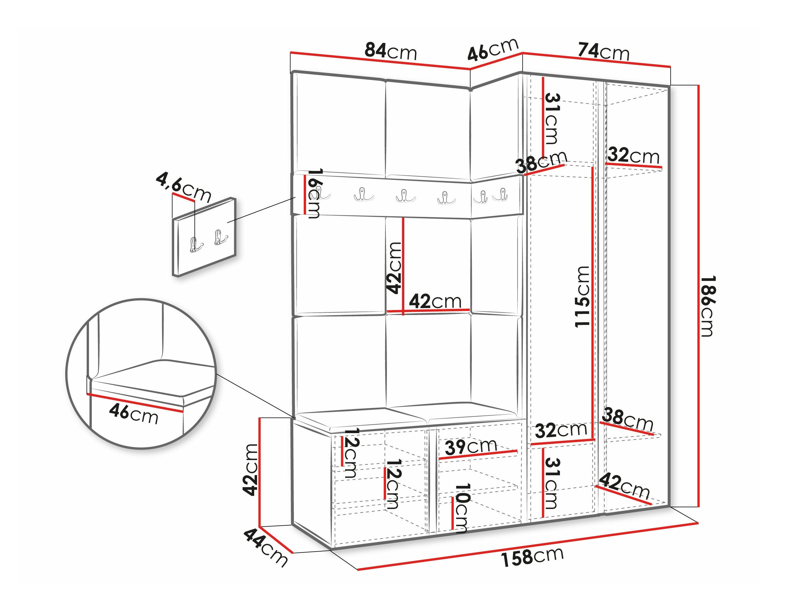 Meuble d'entrée Pinis X (Cachemire)