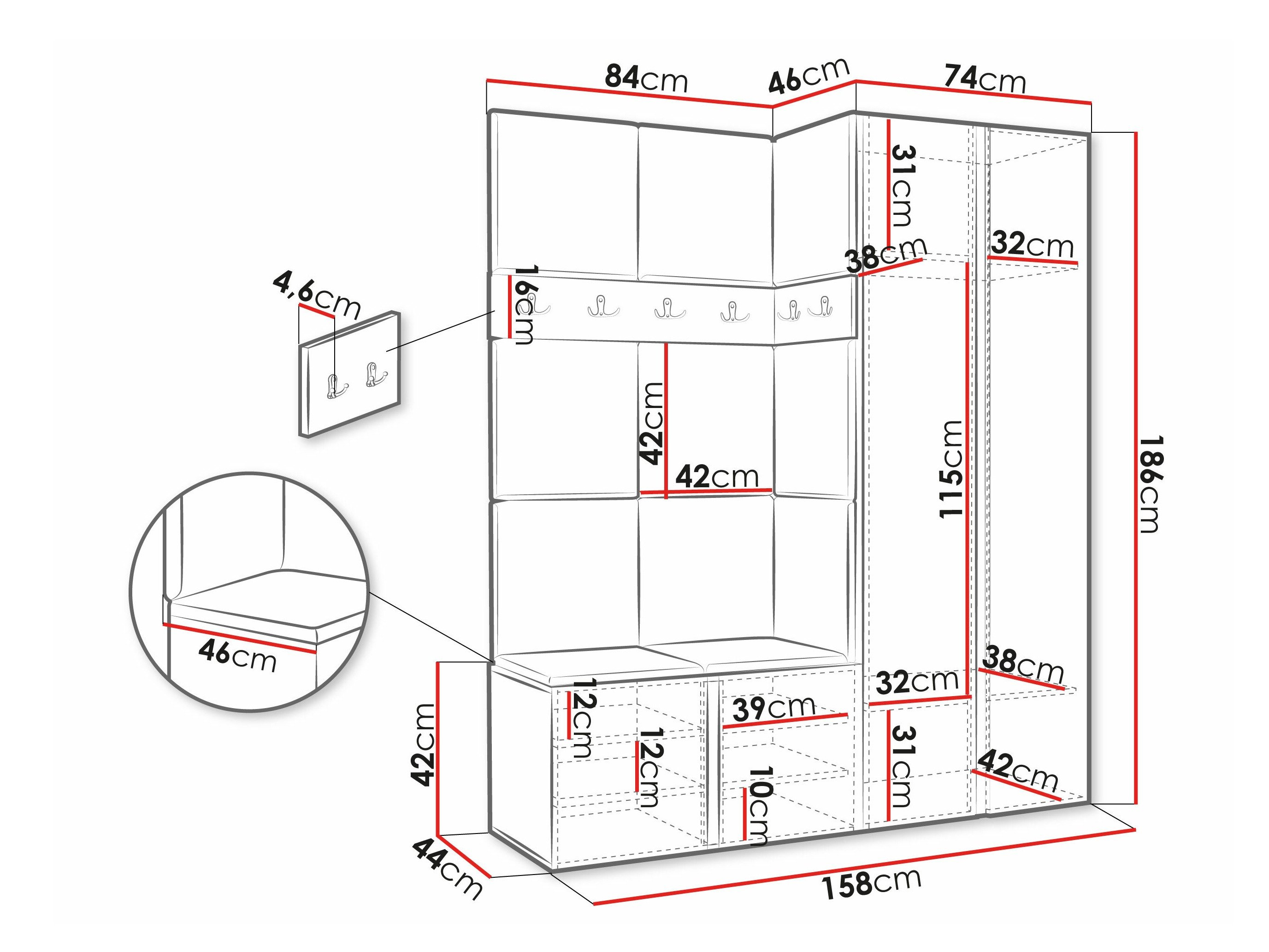 Meuble d'entrée Pinis X (Chêne Artisan)