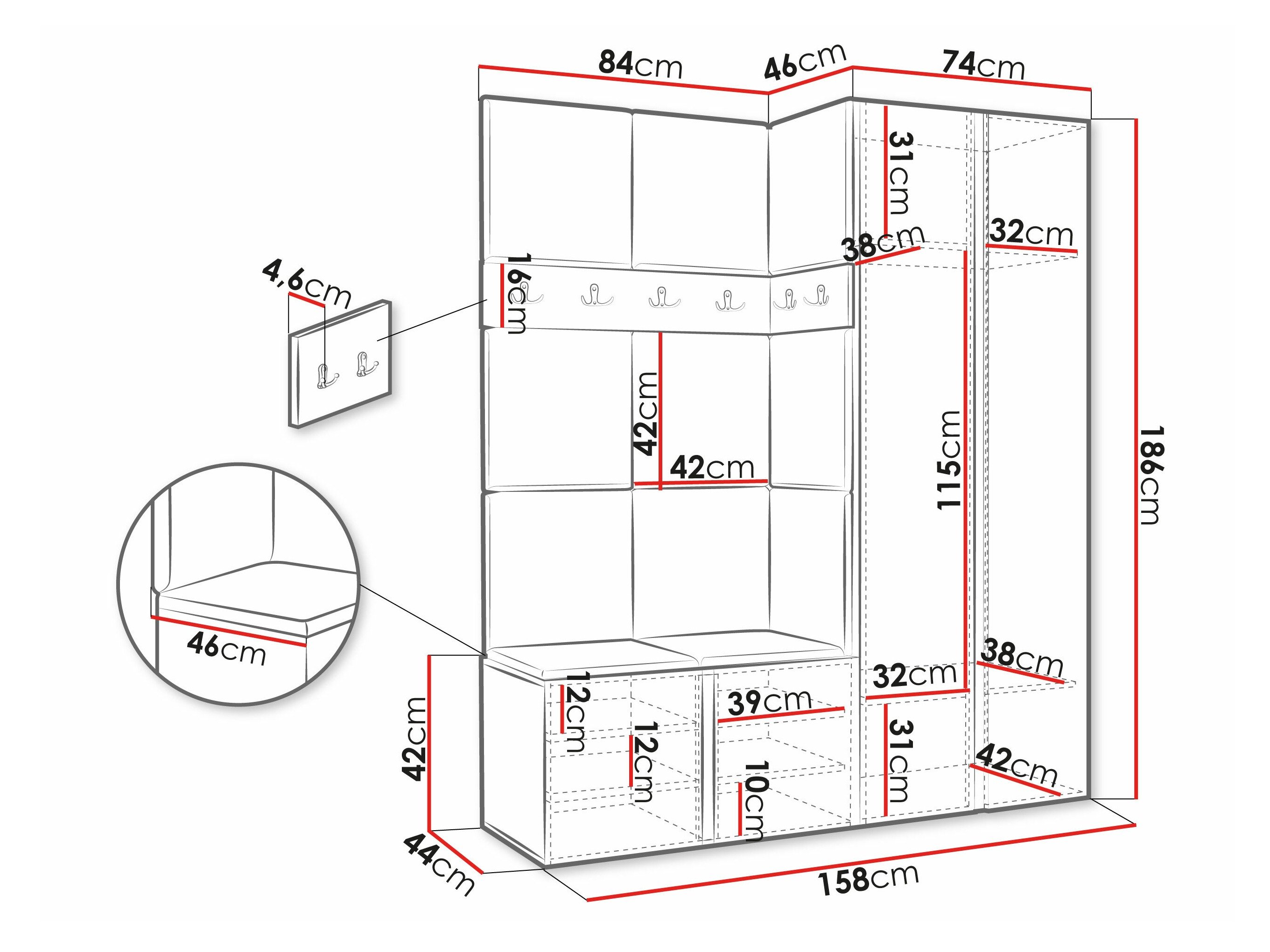 Meuble d'entrée Pinis X (Faux cuir Soft 011)