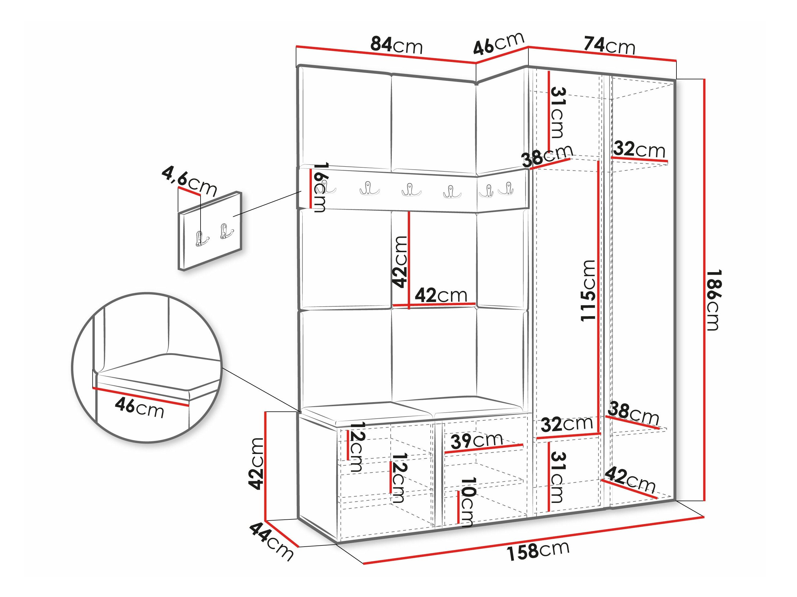Meuble d'entrée Pinis X (Faux cuir Soft 017)