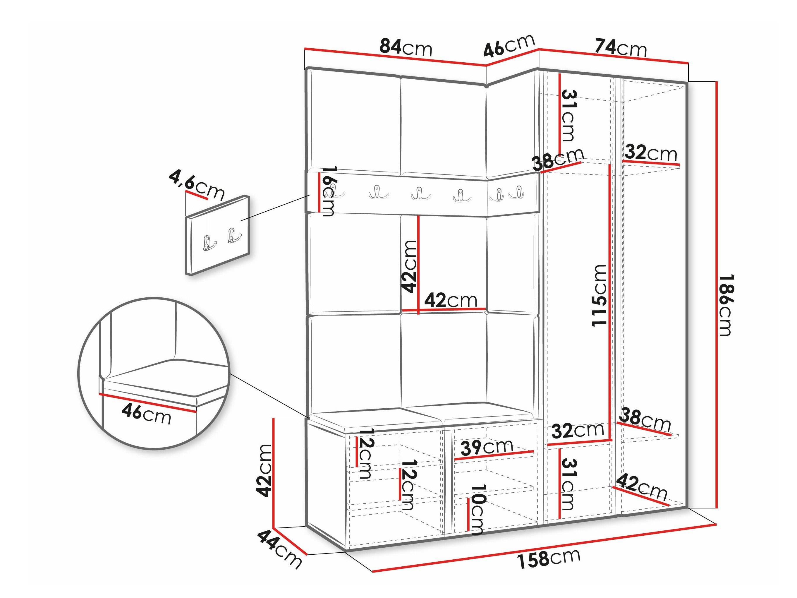 Meuble d'entrée Pinis X (Graphite)