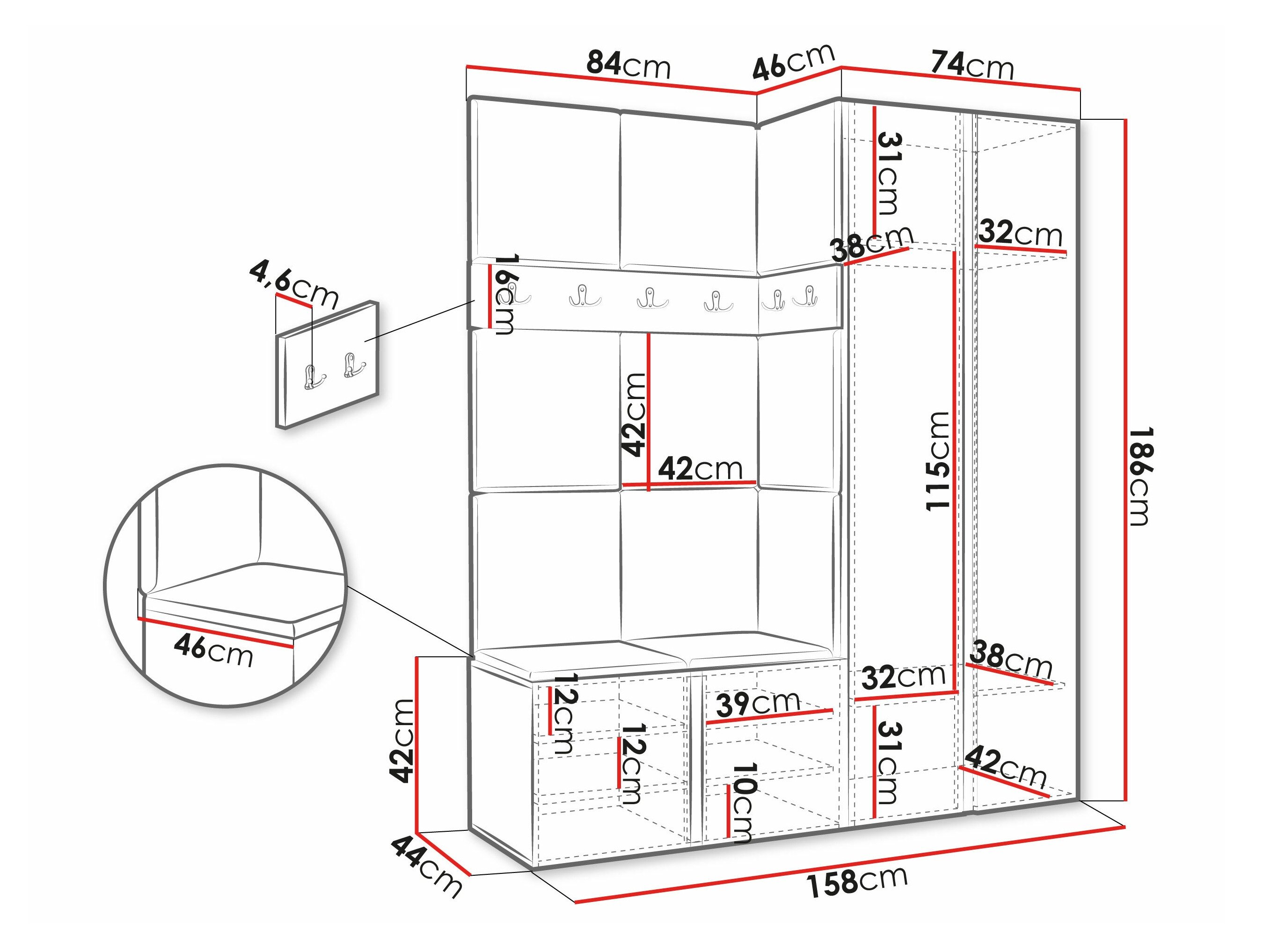Meuble d'entrée Pinis X (Graphite)
