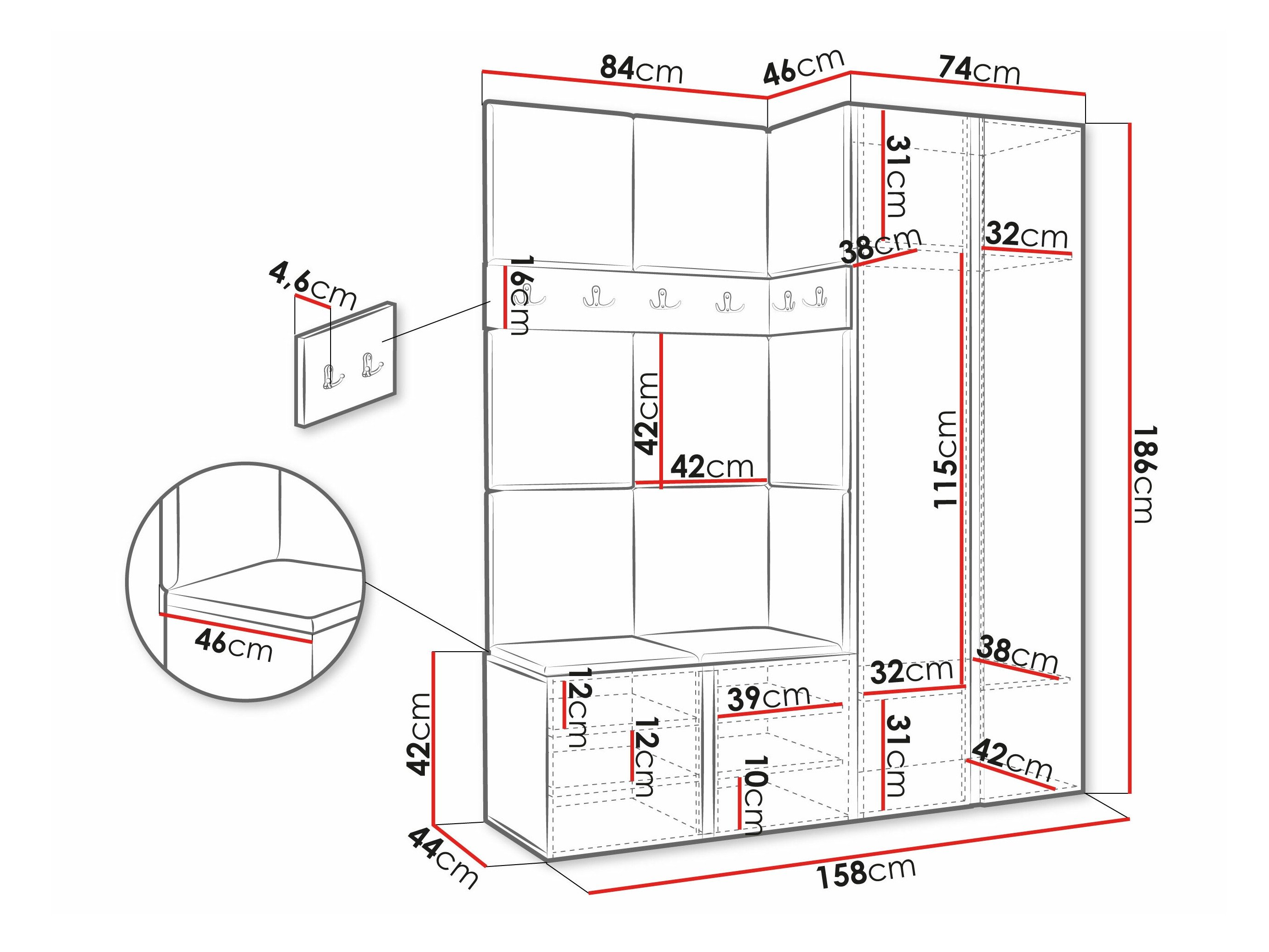 Meuble d'entrée Pinis X (Graphite)