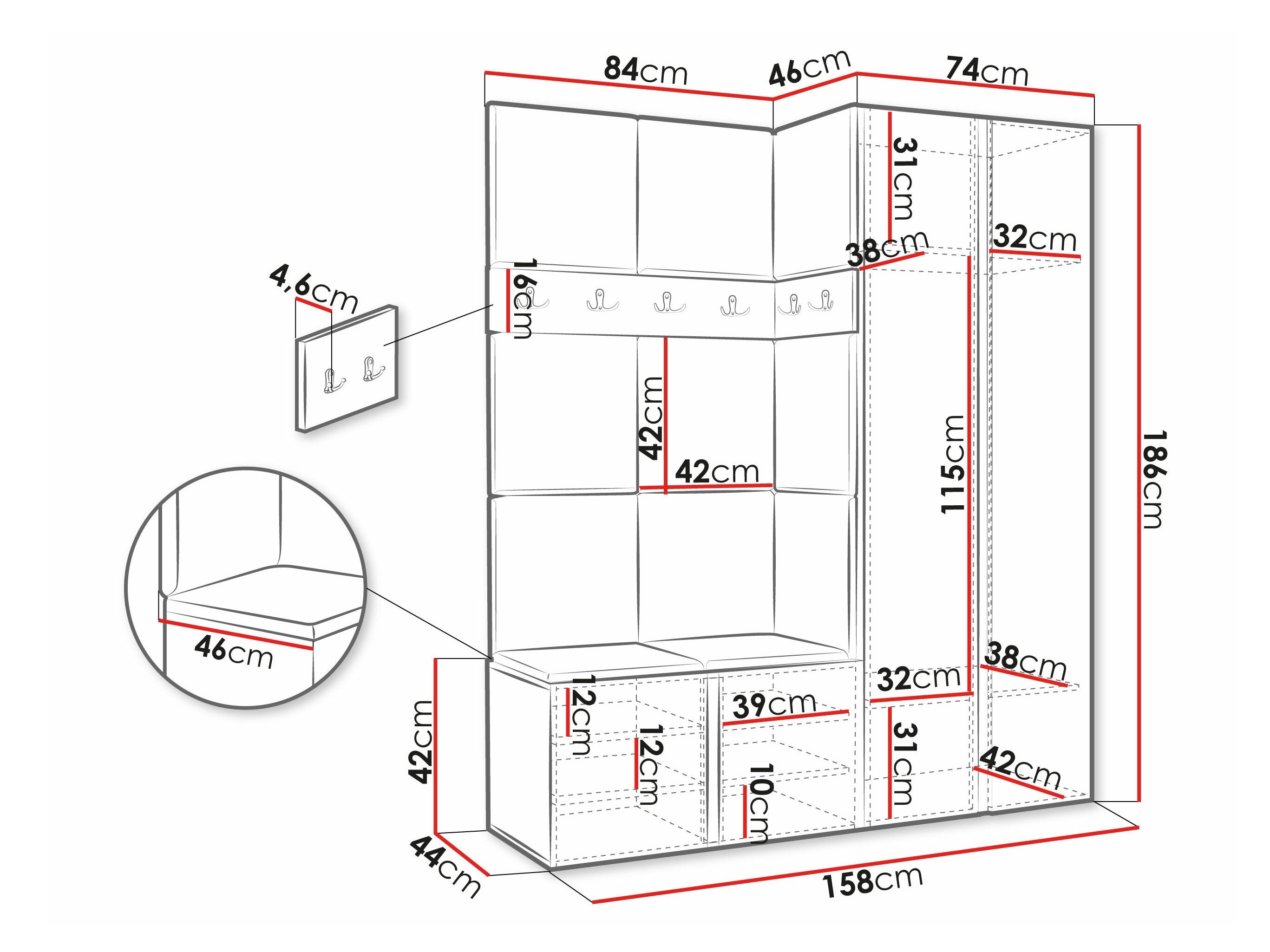 Meuble d'entrée Pinis X (Graphite)