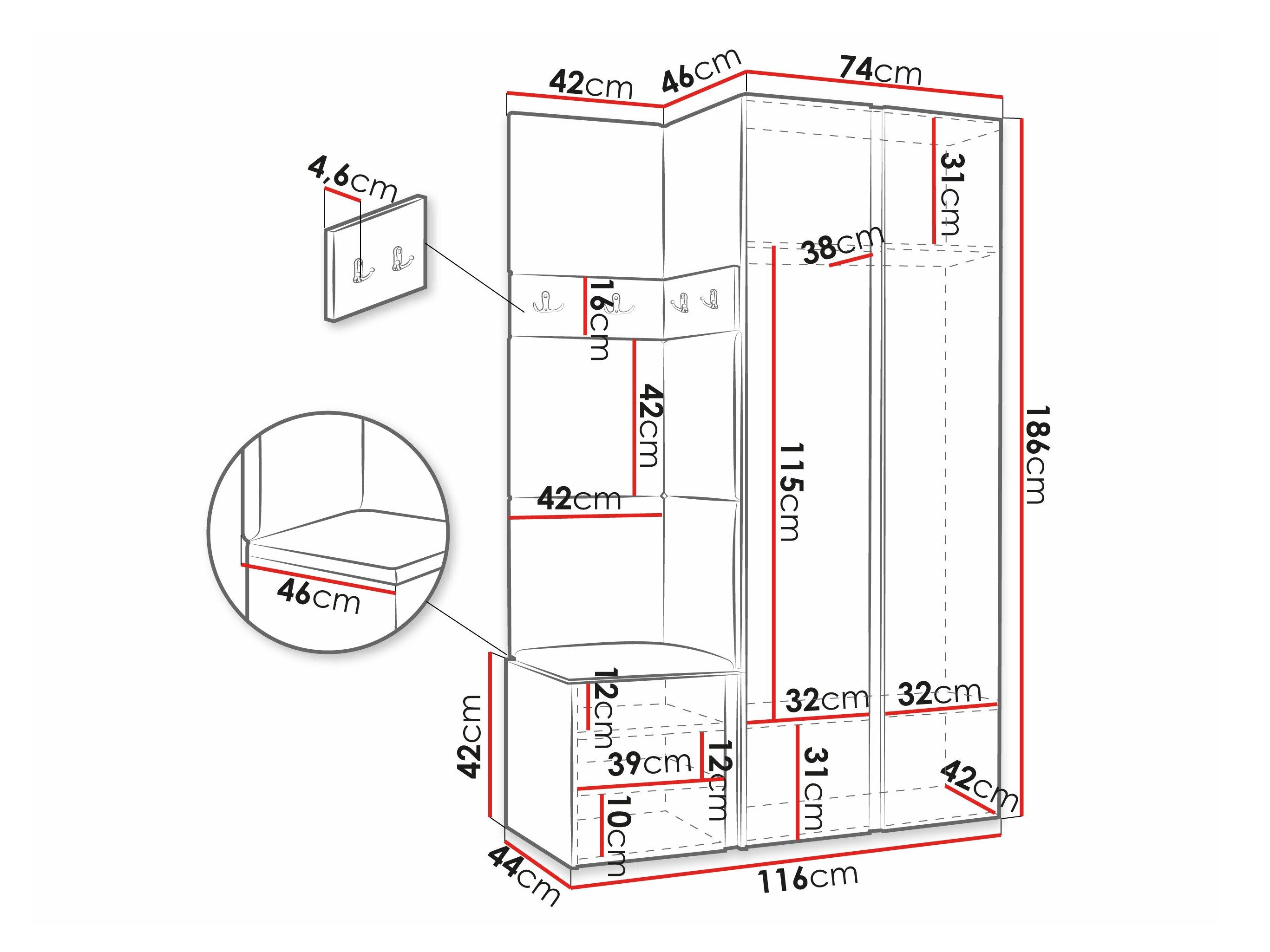 Meuble d'entrée Pinis XXVI (Blanc)