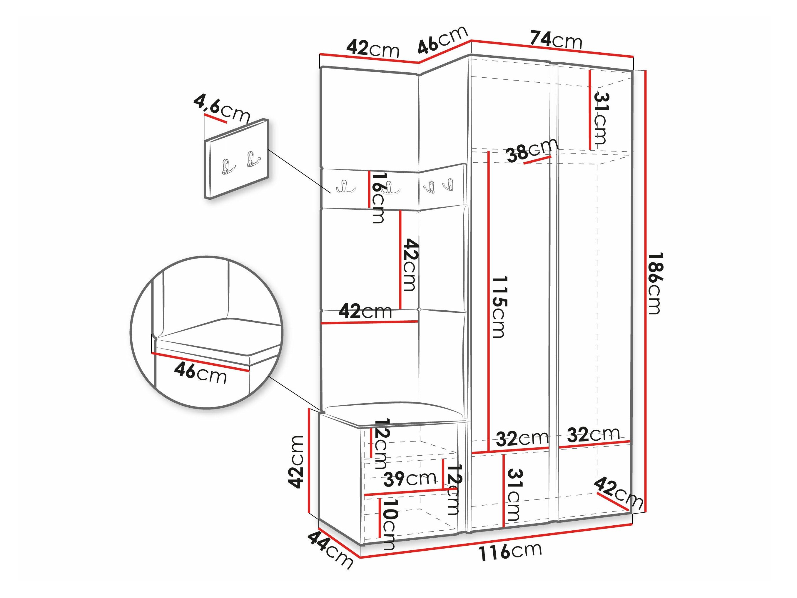 Meuble d'entrée Pinis XXVI (Blanc)