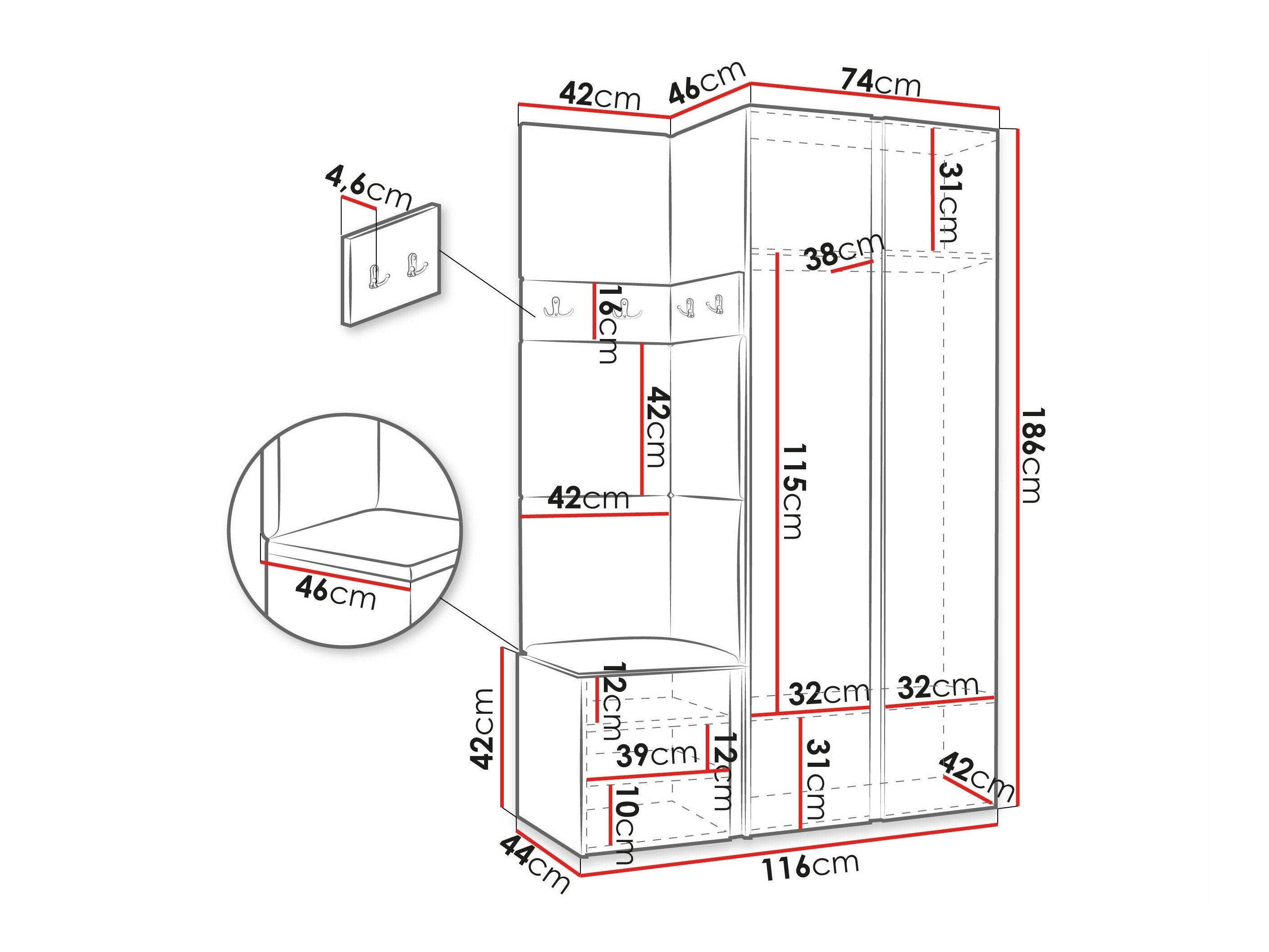 Meuble d'entrée Pinis XXVI (Blanc)