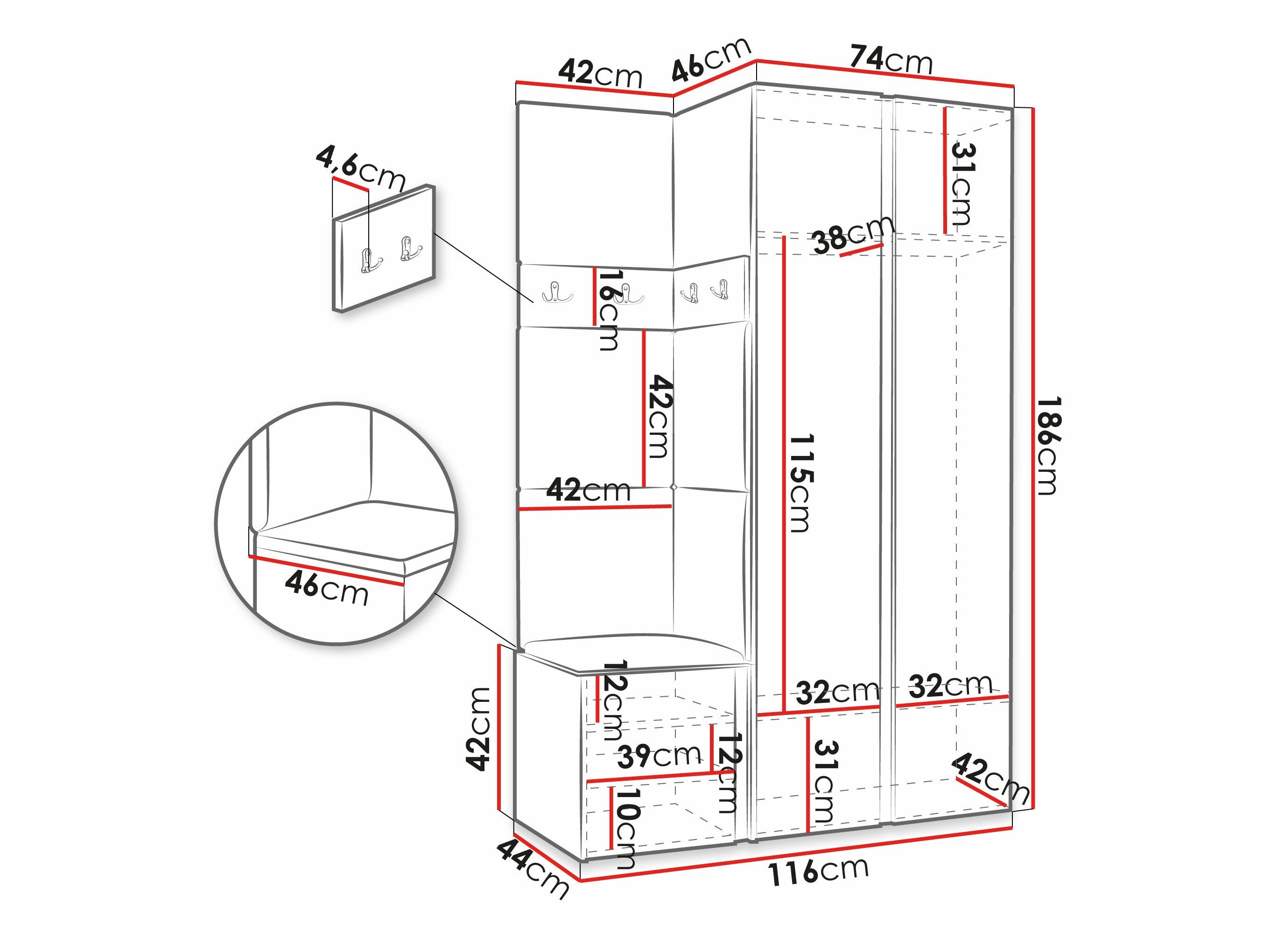 Meuble d'entrée Pinis XXVI (Blanc)