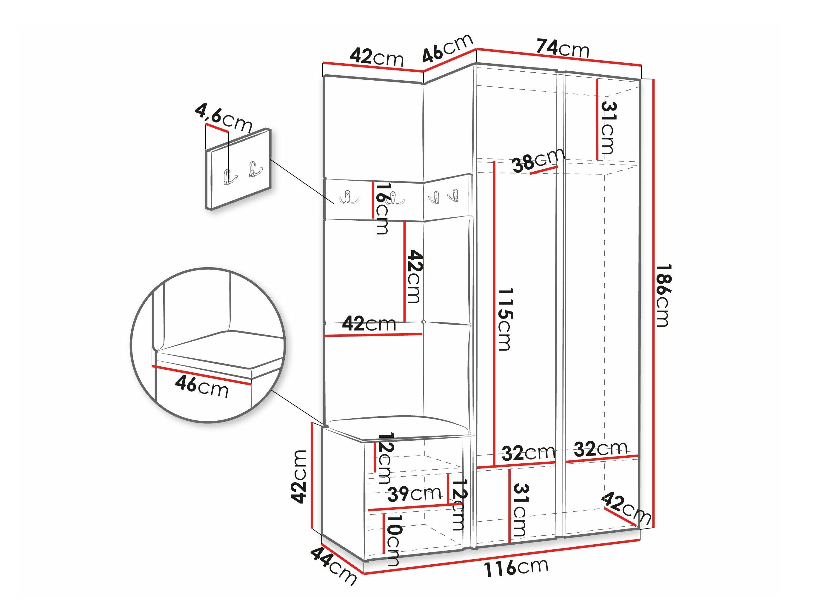 Meuble d'entrée Pinis XXVI (Blanc)