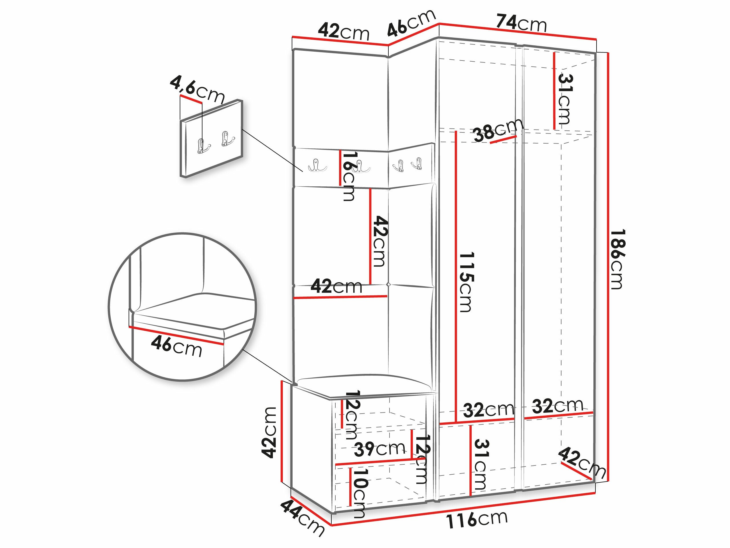 Meuble d'entrée Pinis XXVI (Blanc)
