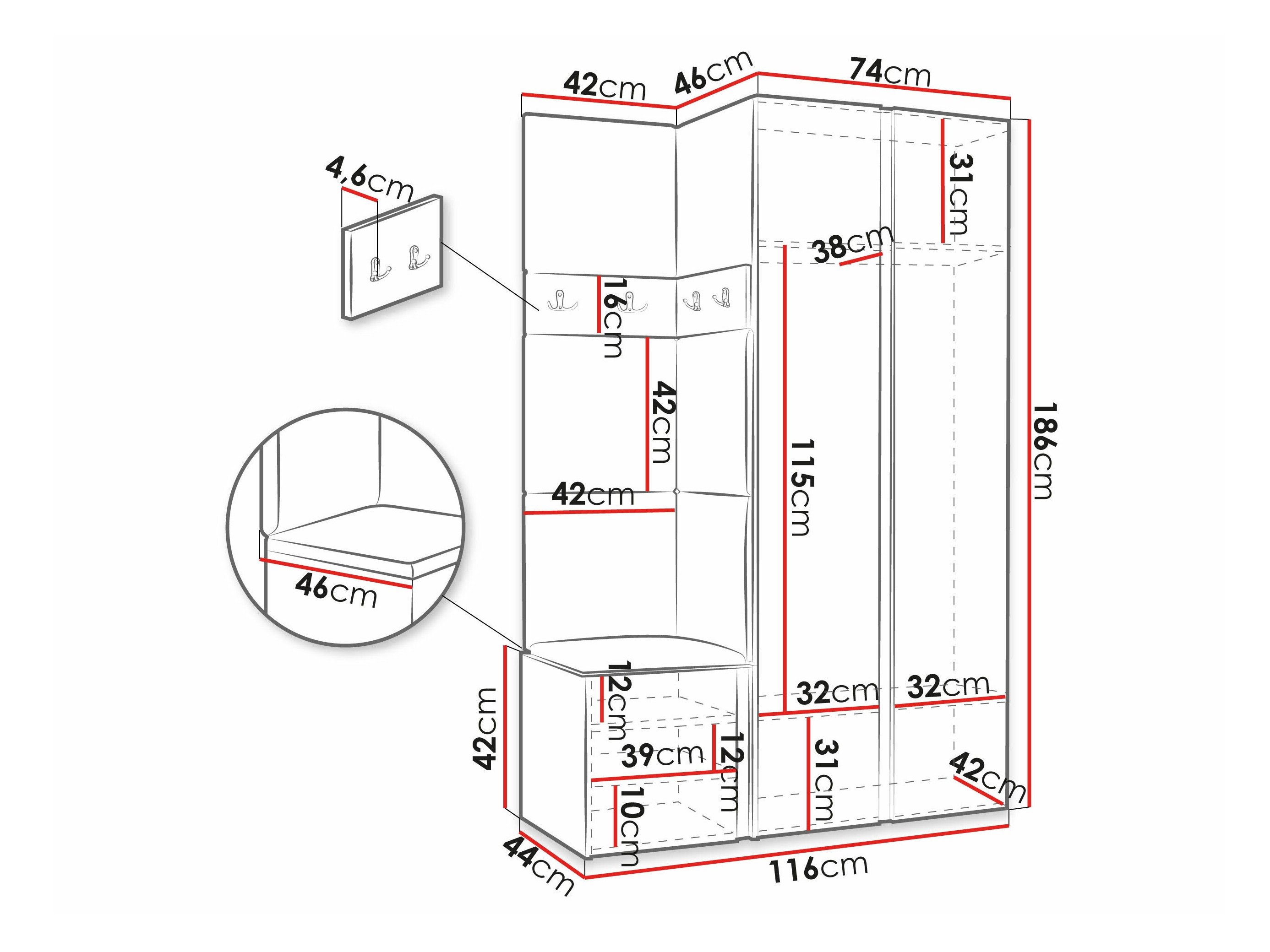 Meuble d'entrée Pinis XXVI (Blanc)