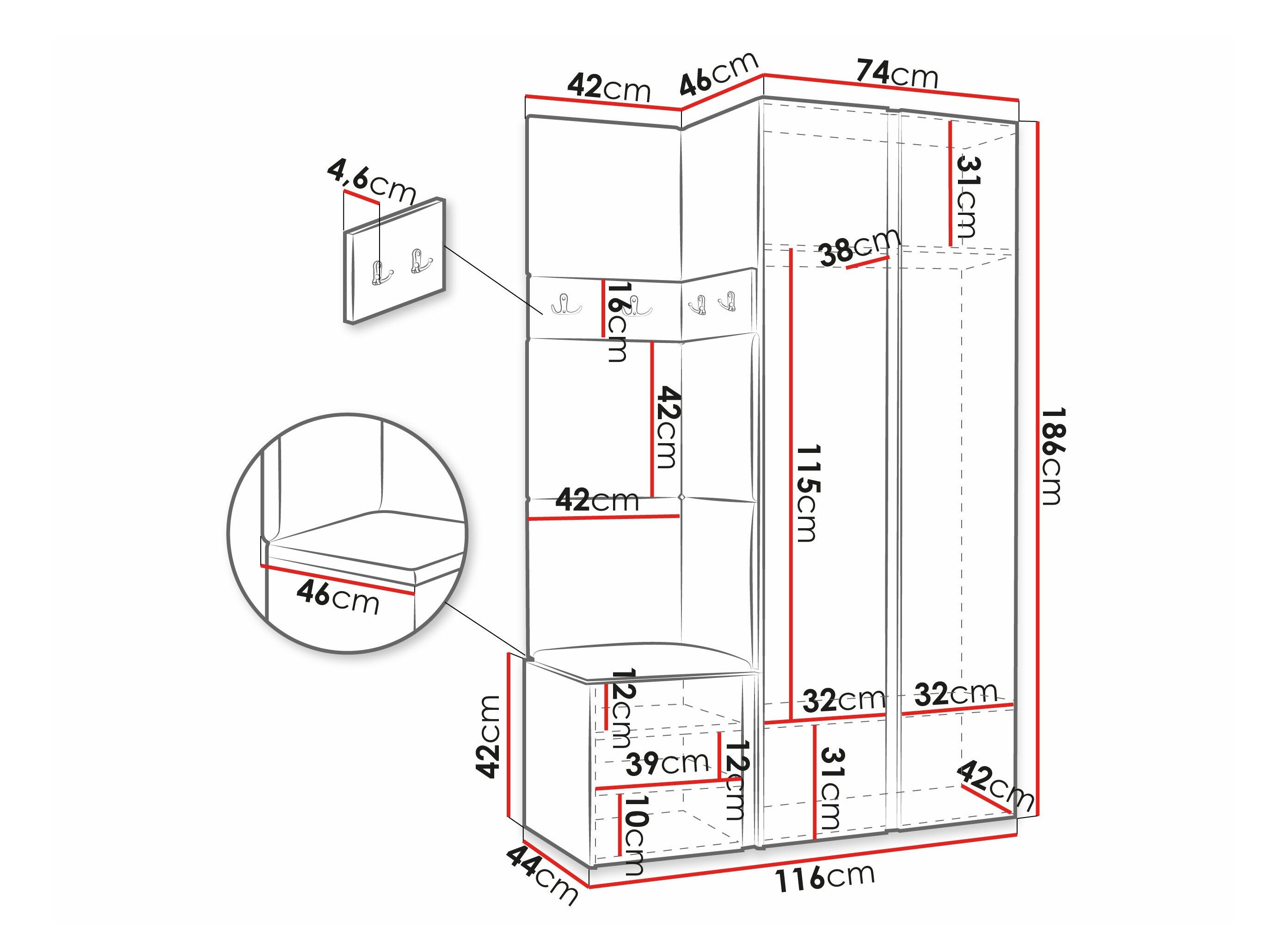 Meuble d'entrée Pinis XXVI (Blanc)