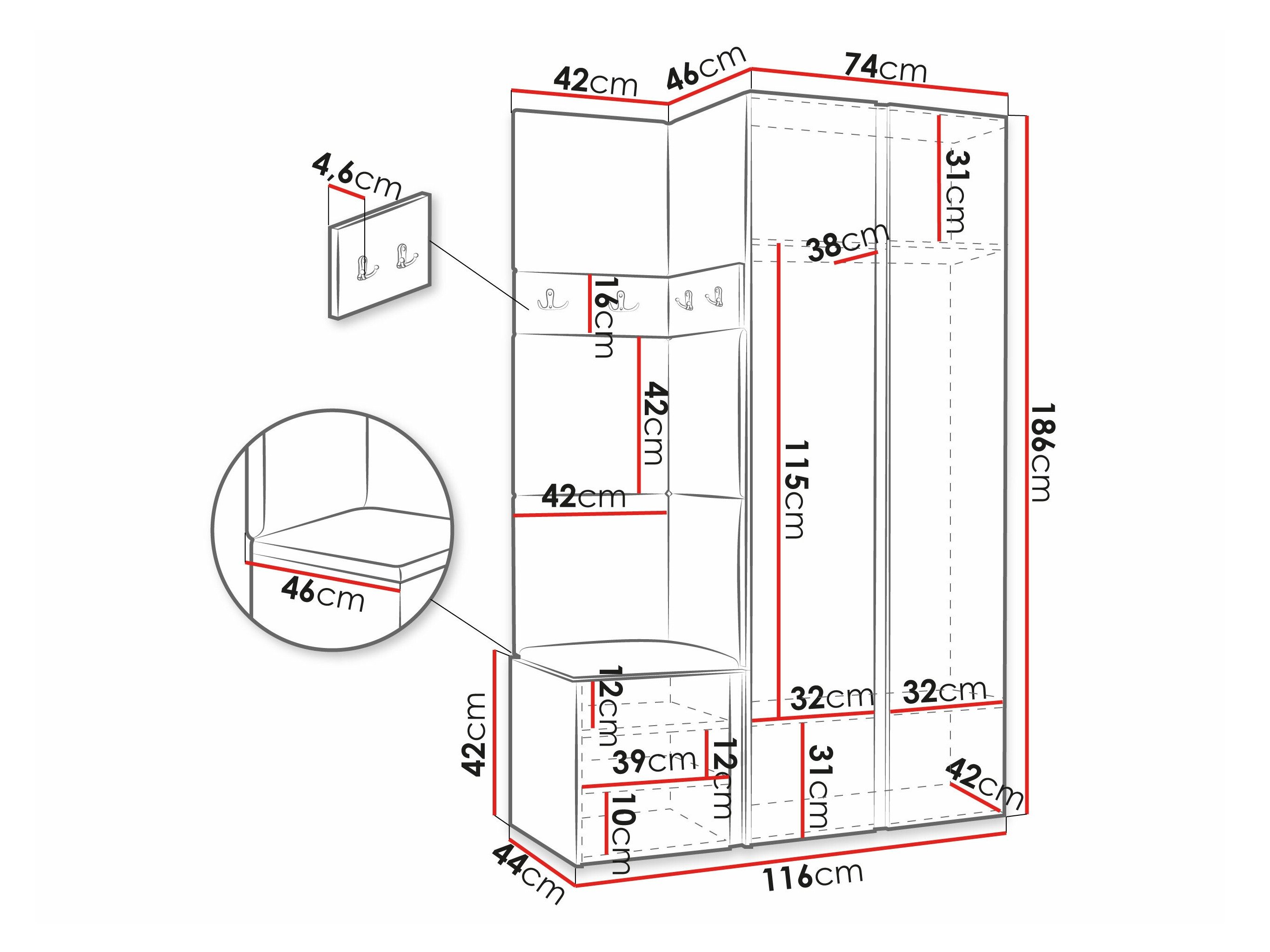 Meuble d'entrée Pinis XXVI (Blanc)