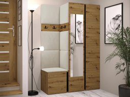 Meuble d'entrée Pinis XXVI (Chêne Artisan + Noir)